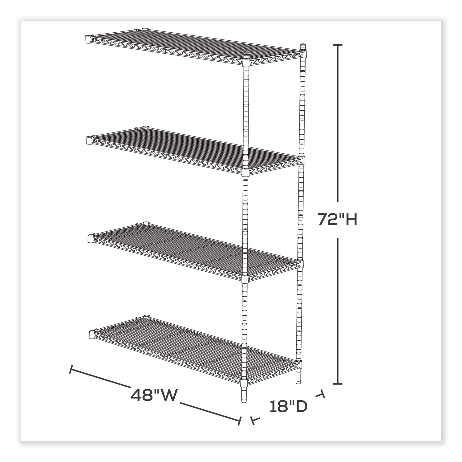 Shelving Wire Ind Add On Blk
