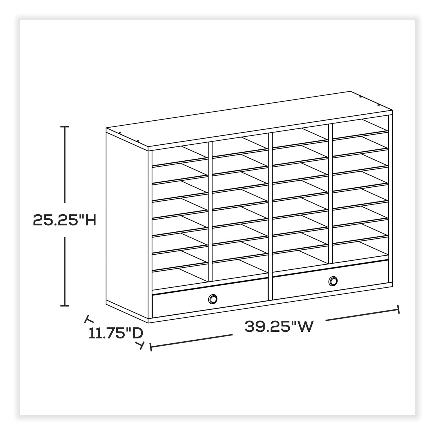 Orgnzr Wood W Drwr 32 Comp Gry