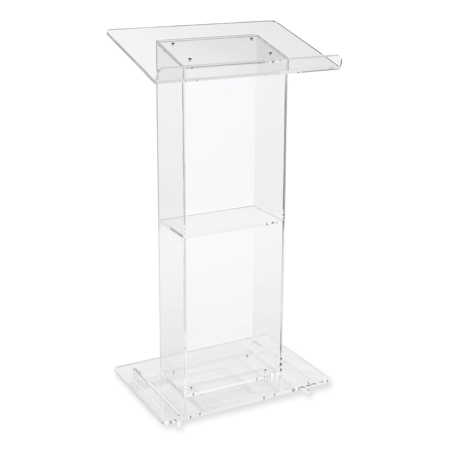Oklahoma Sound® Clear Acrylic Lectern with Shelf, Color: Clear