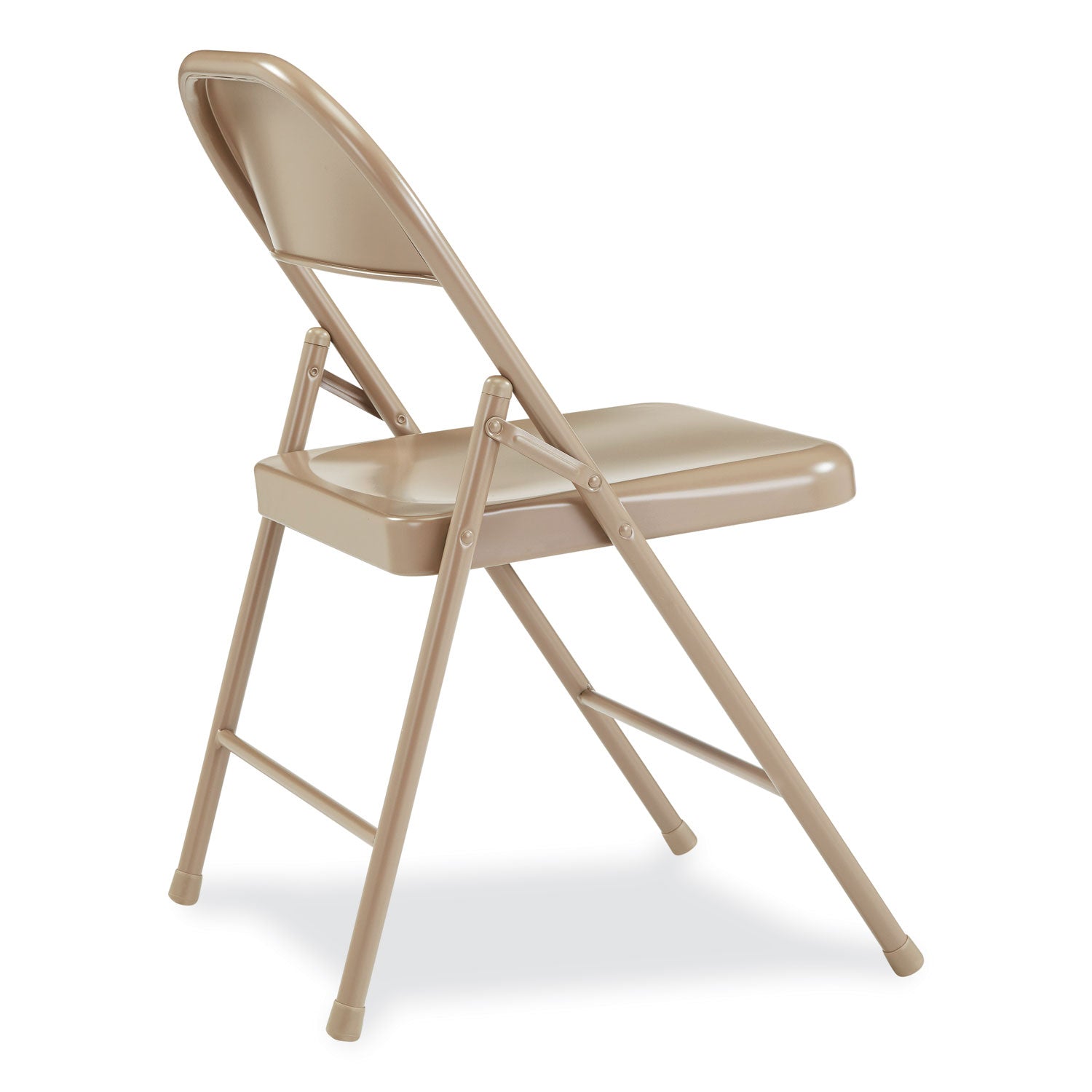 Basics by NPS® 900 Series All-Steel Folding Chair, Pack of 4, Surface Color: Beige, Frame Color: Beige