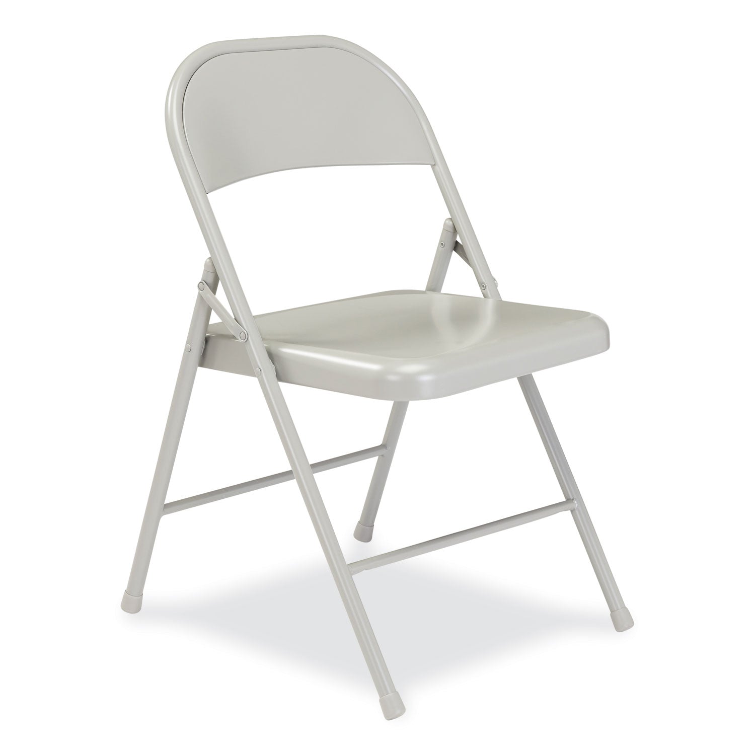 Basics by NPS® 900 Series All-Steel Folding Chair, Pack of 4, Surface Color: Grey, Frame Color: Grey