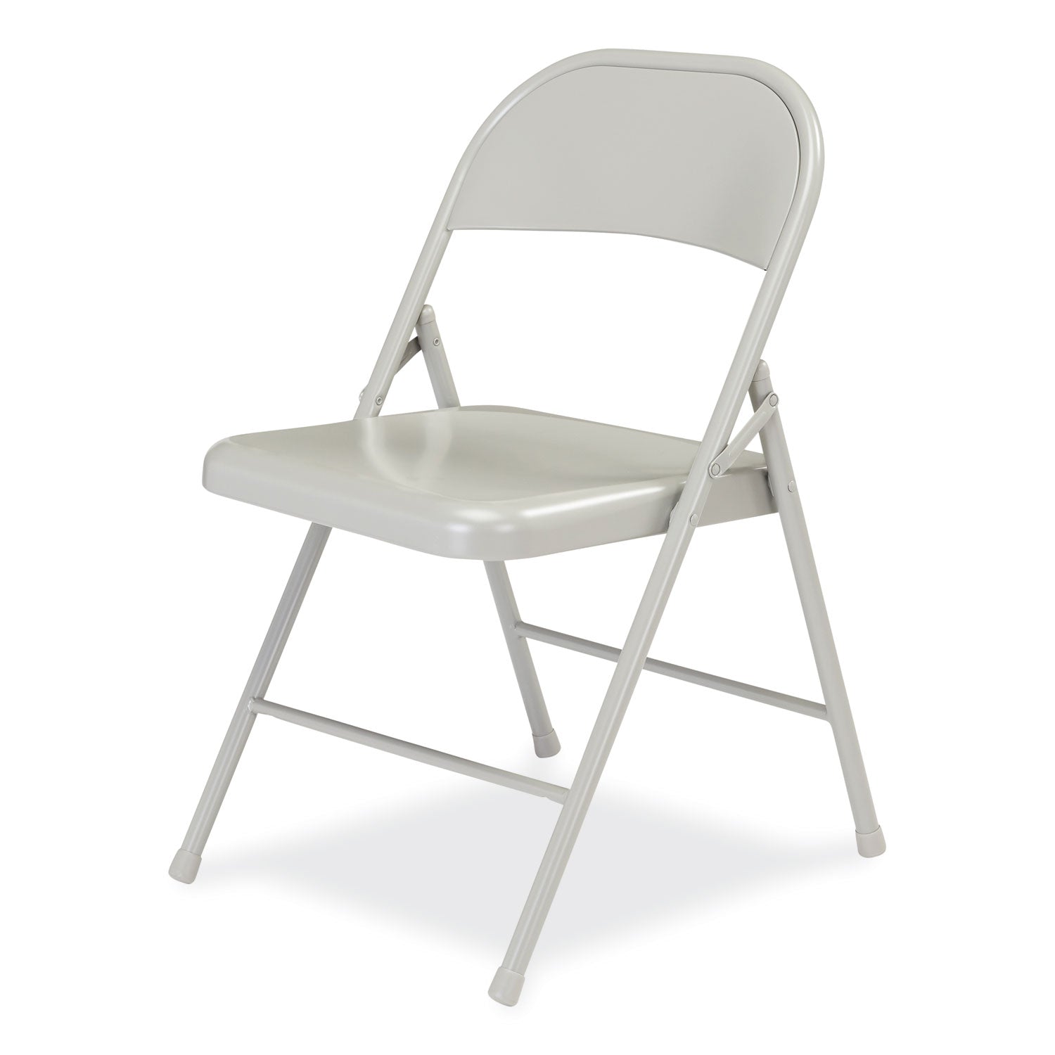 Basics by NPS® 900 Series All-Steel Folding Chair, Pack of 4, Surface Color: Grey, Frame Color: Grey