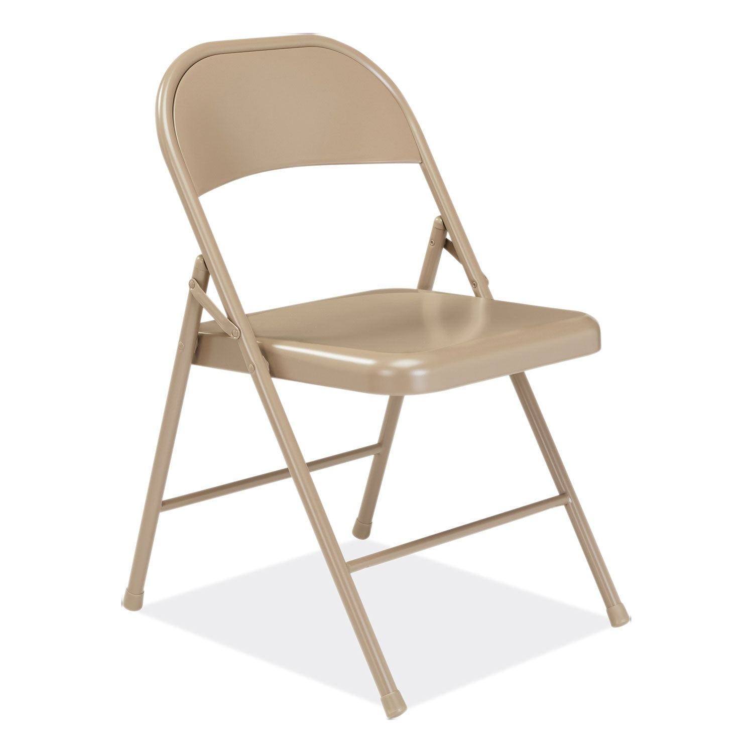 Basics by NPS® 900 Series All-Steel Folding Chair, Pack of 4, Surface Color: Beige, Frame Color: Beige