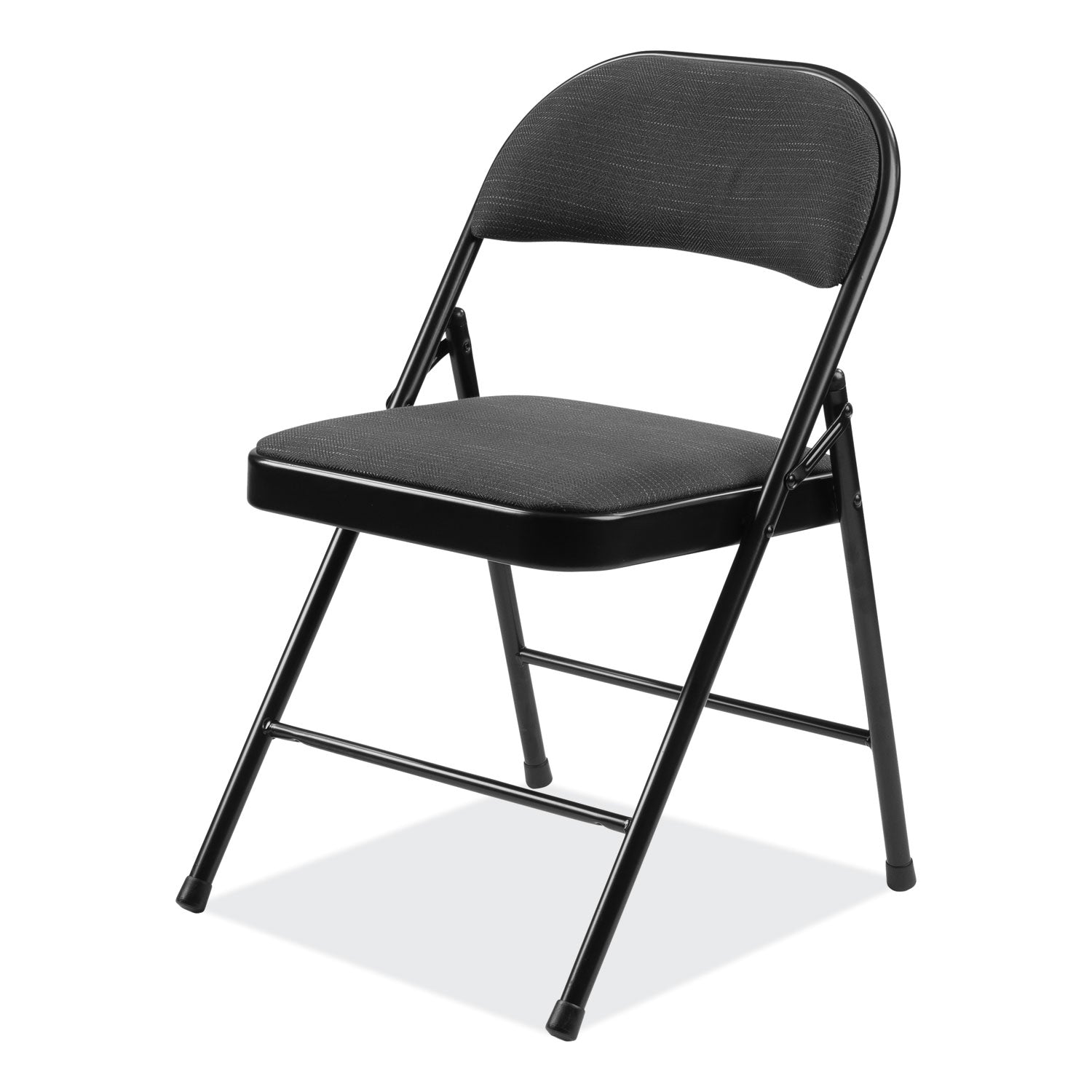 Basics by NPS® 900 Series Fabric Padded Steel Folding Chair, Pack of 4, Surface Color: Star Trail Black, Frame Color: Black