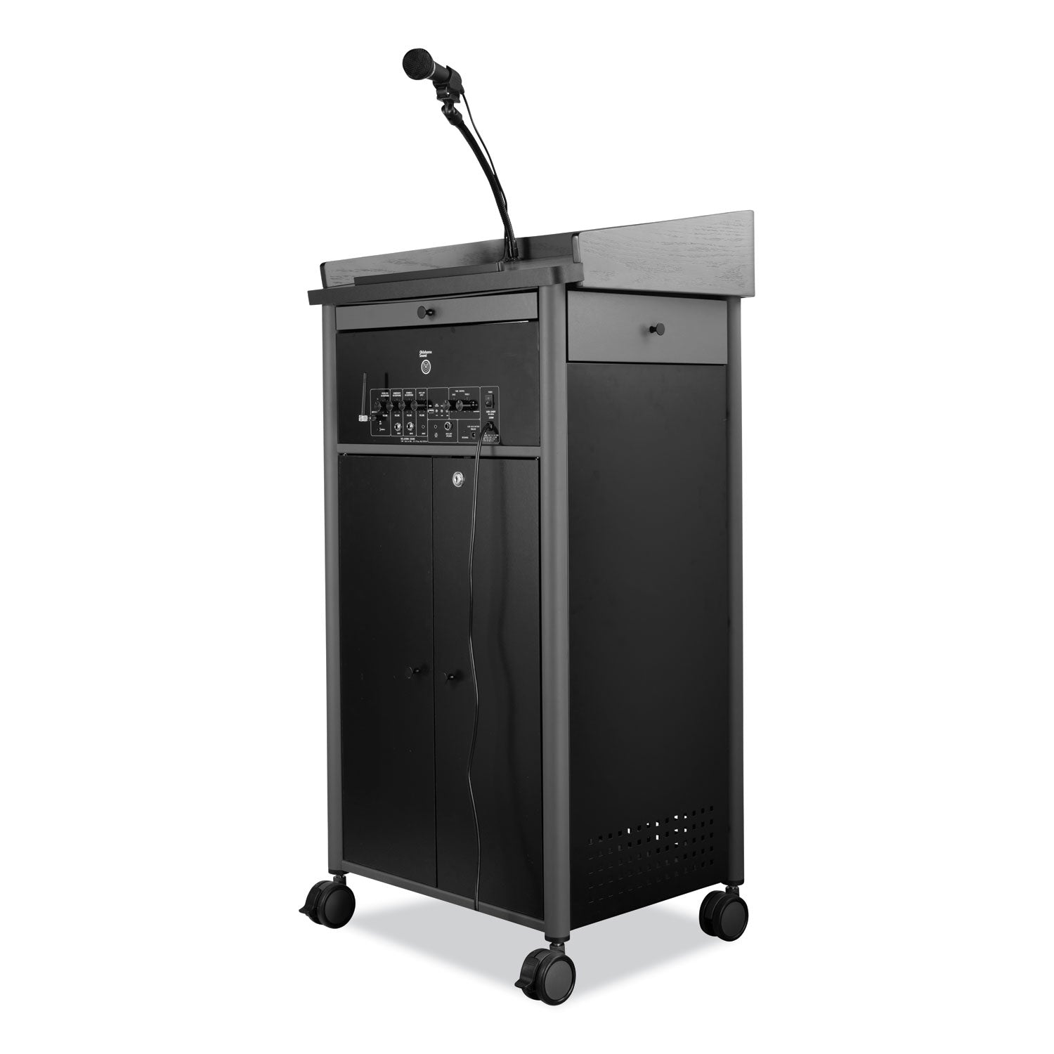 Oklahoma Sound® Greystone Lectern with Speaker, Color:  Charcoal