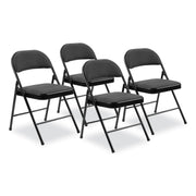 Basics by NPS® 900 Series Fabric Padded Steel Folding Chair, Pack of 4, Surface Color: Star Trail Black, Frame Color: Black