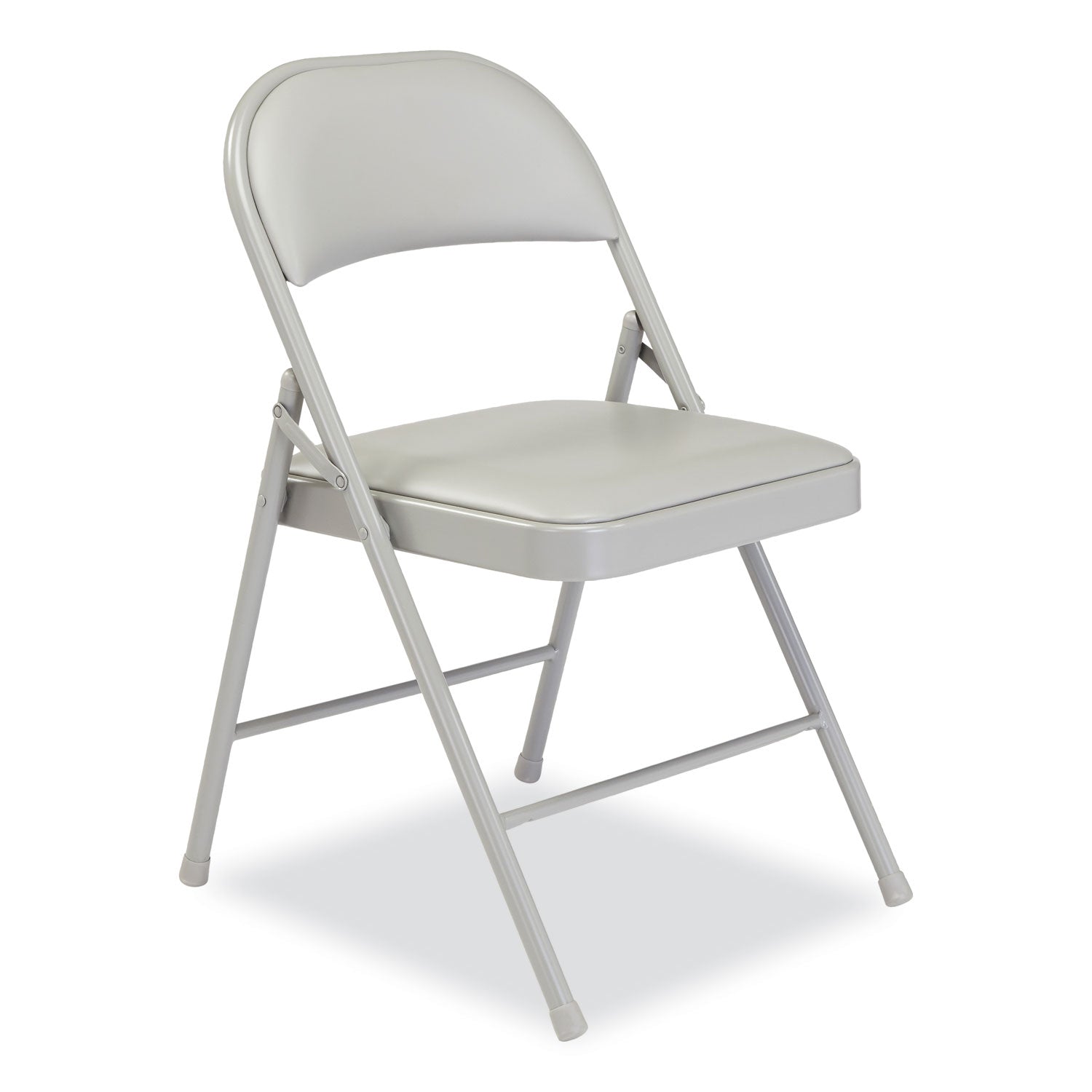 Basics by NPS® 900 Series Vinyl Padded Steel Folding Chair, Pack of 4, Surface Color: Grey, Frame Color: Grey