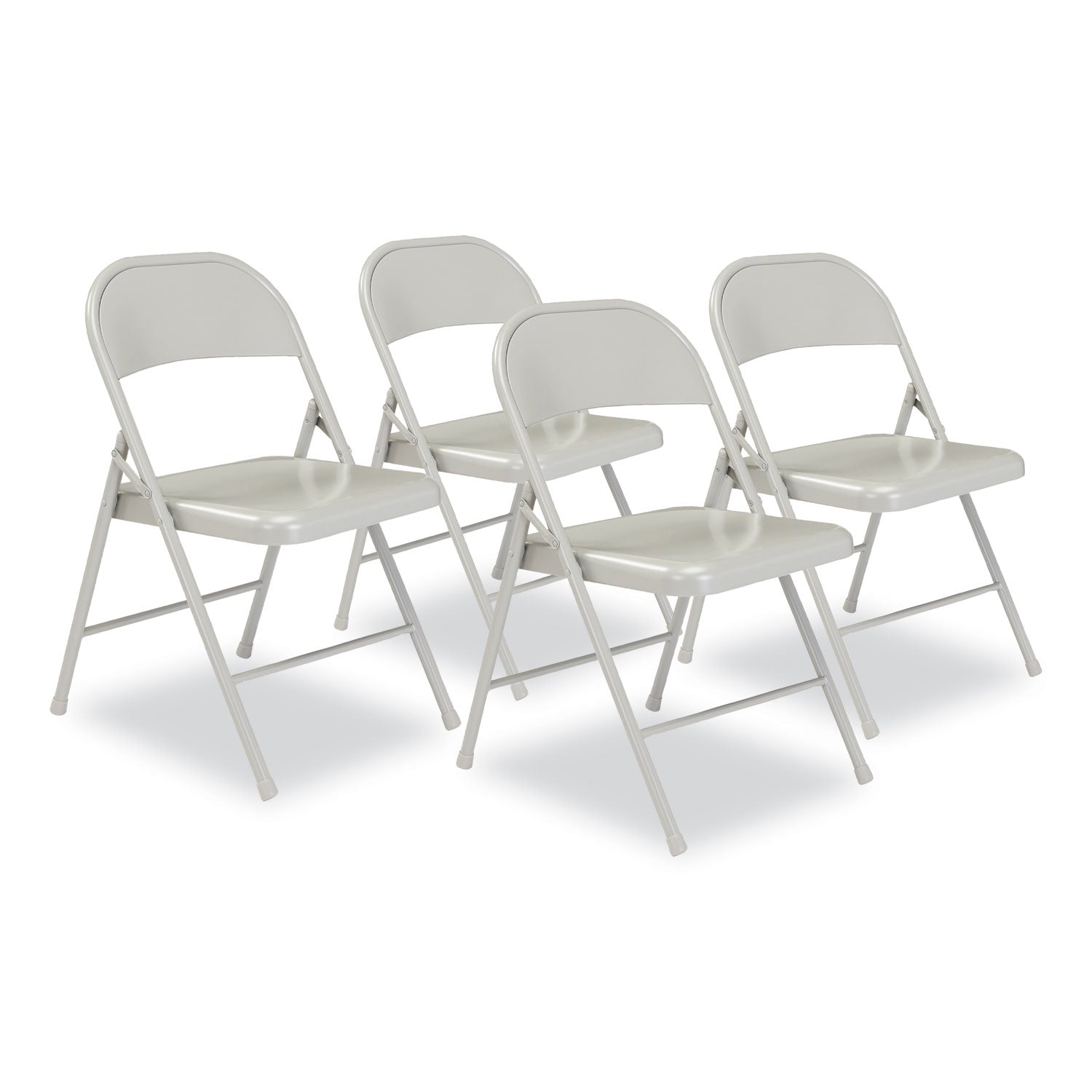 Basics by NPS® 900 Series All-Steel Folding Chair, Pack of 4, Surface Color: Grey, Frame Color: Grey