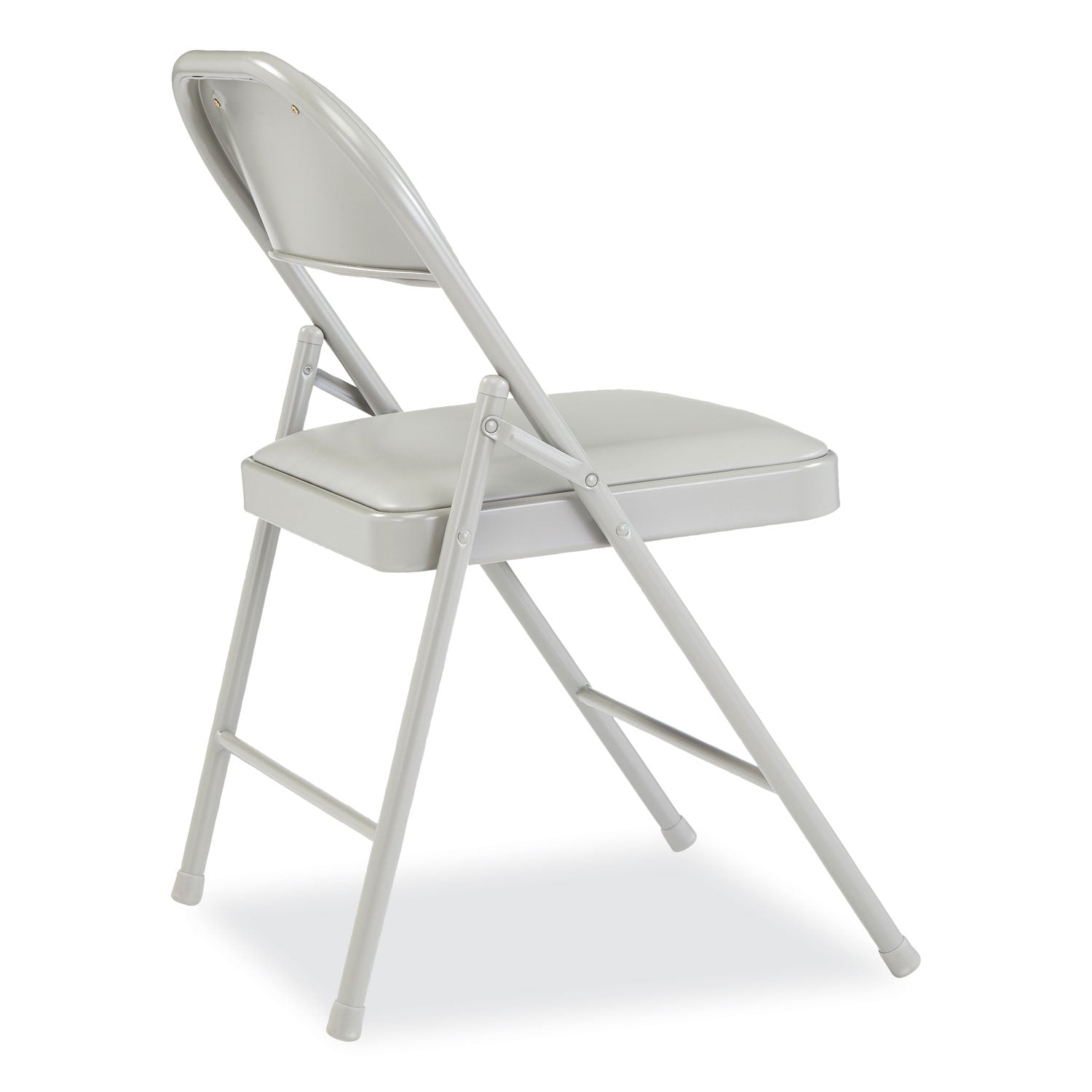 Basics by NPS® 900 Series Vinyl Padded Steel Folding Chair, Pack of 4, Surface Color: Grey, Frame Color: Grey