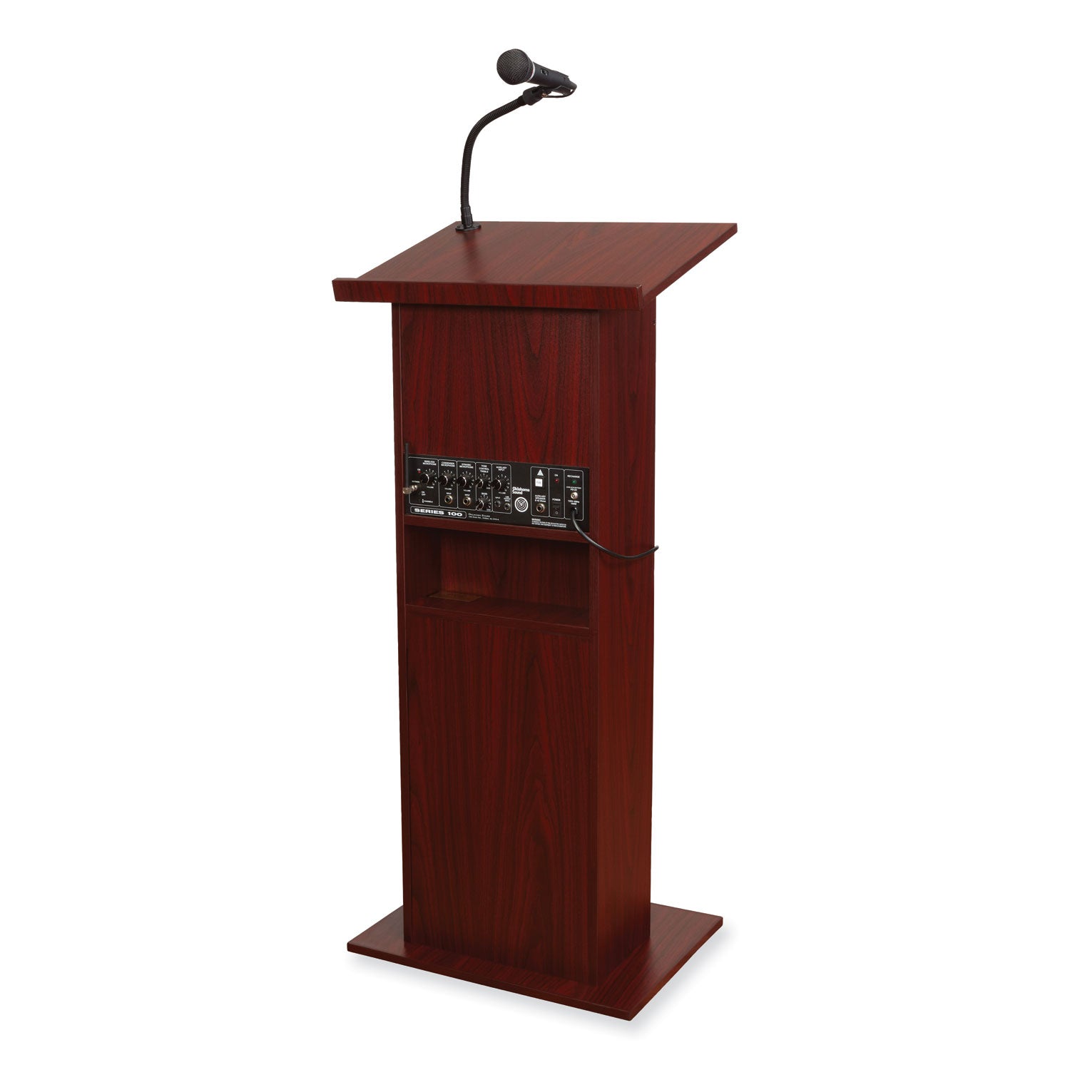 Oklahoma Sound® Power Plus Lectern, Color:  Mahogany