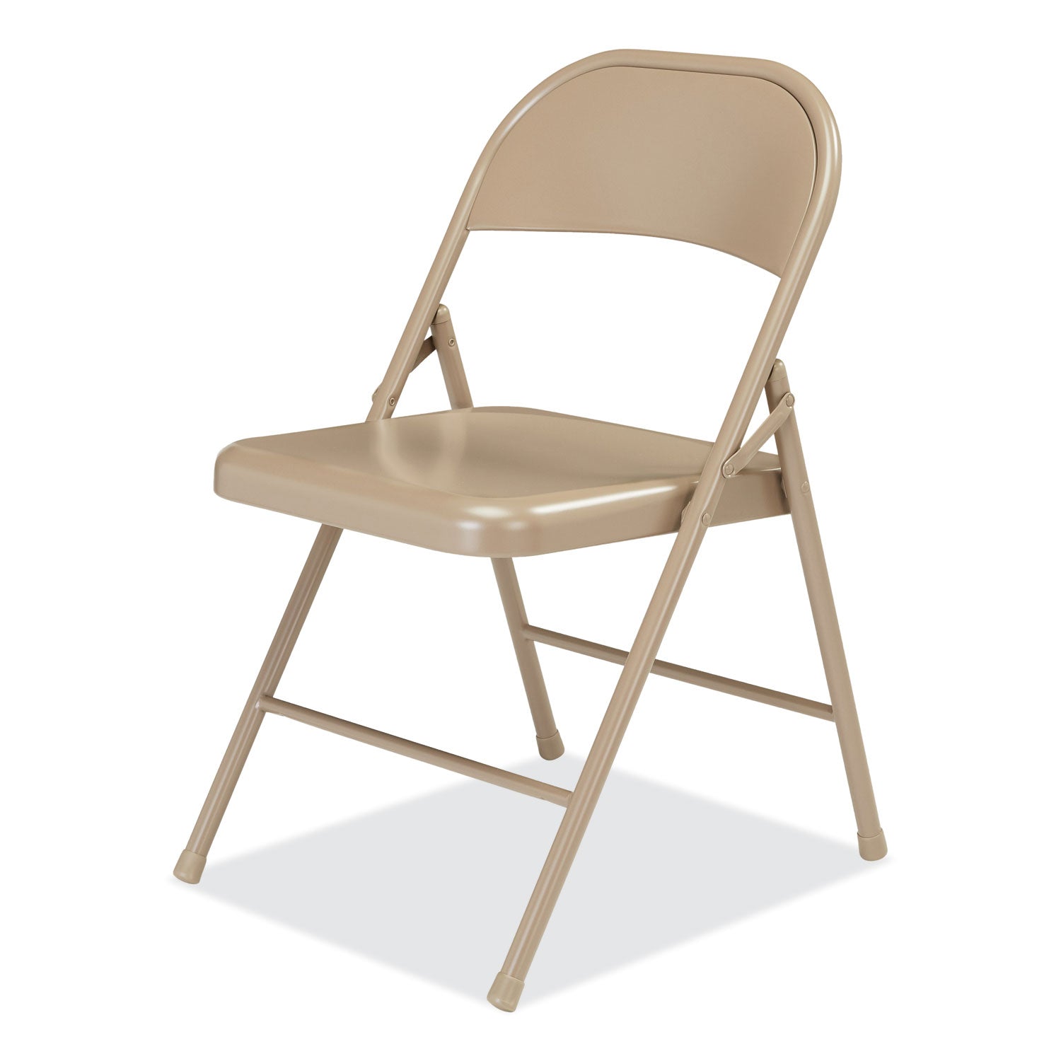 Basics by NPS® 900 Series All-Steel Folding Chair, Pack of 4, Surface Color: Beige, Frame Color: Beige