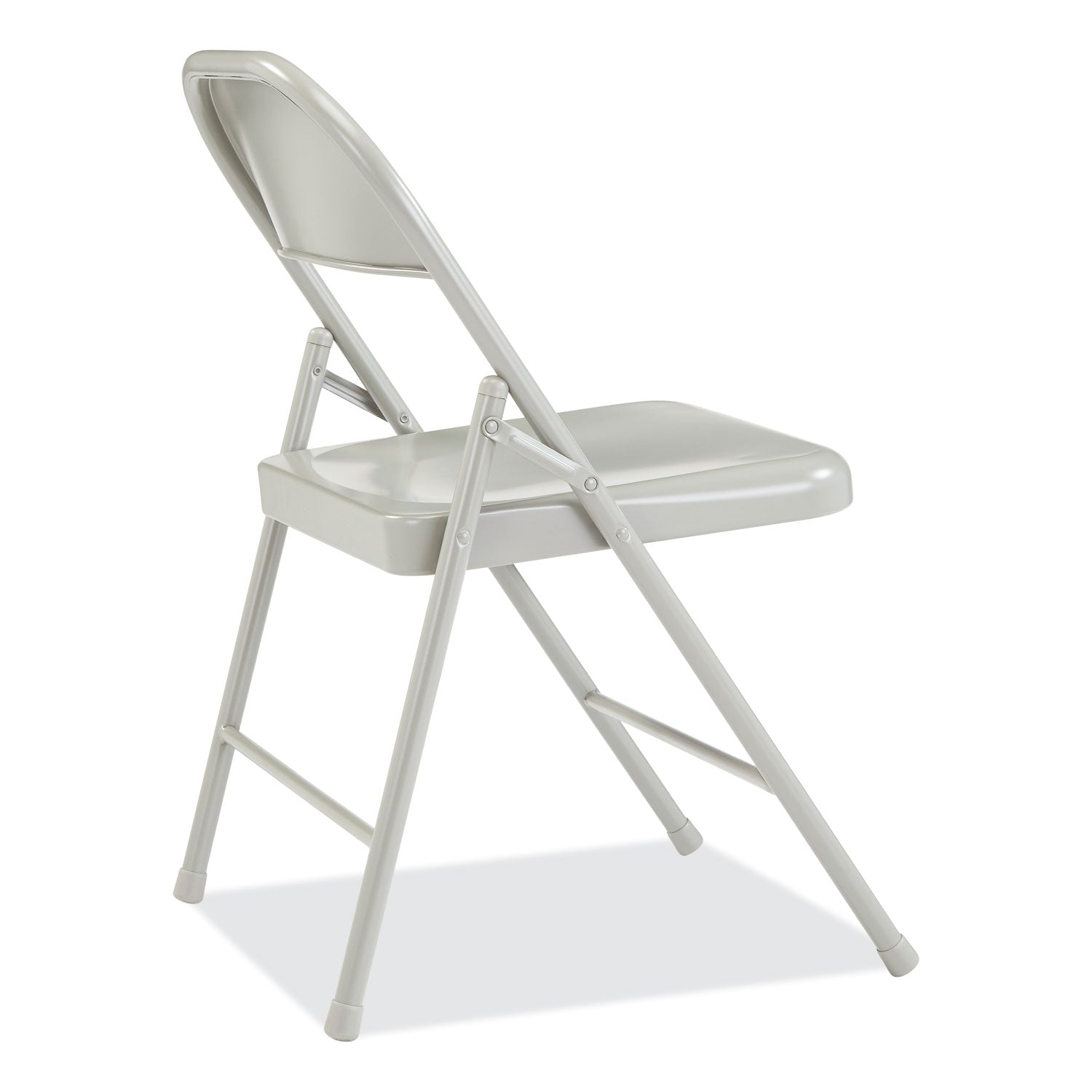 Basics by NPS® 900 Series All-Steel Folding Chair, Pack of 4, Surface Color: Grey, Frame Color: Grey