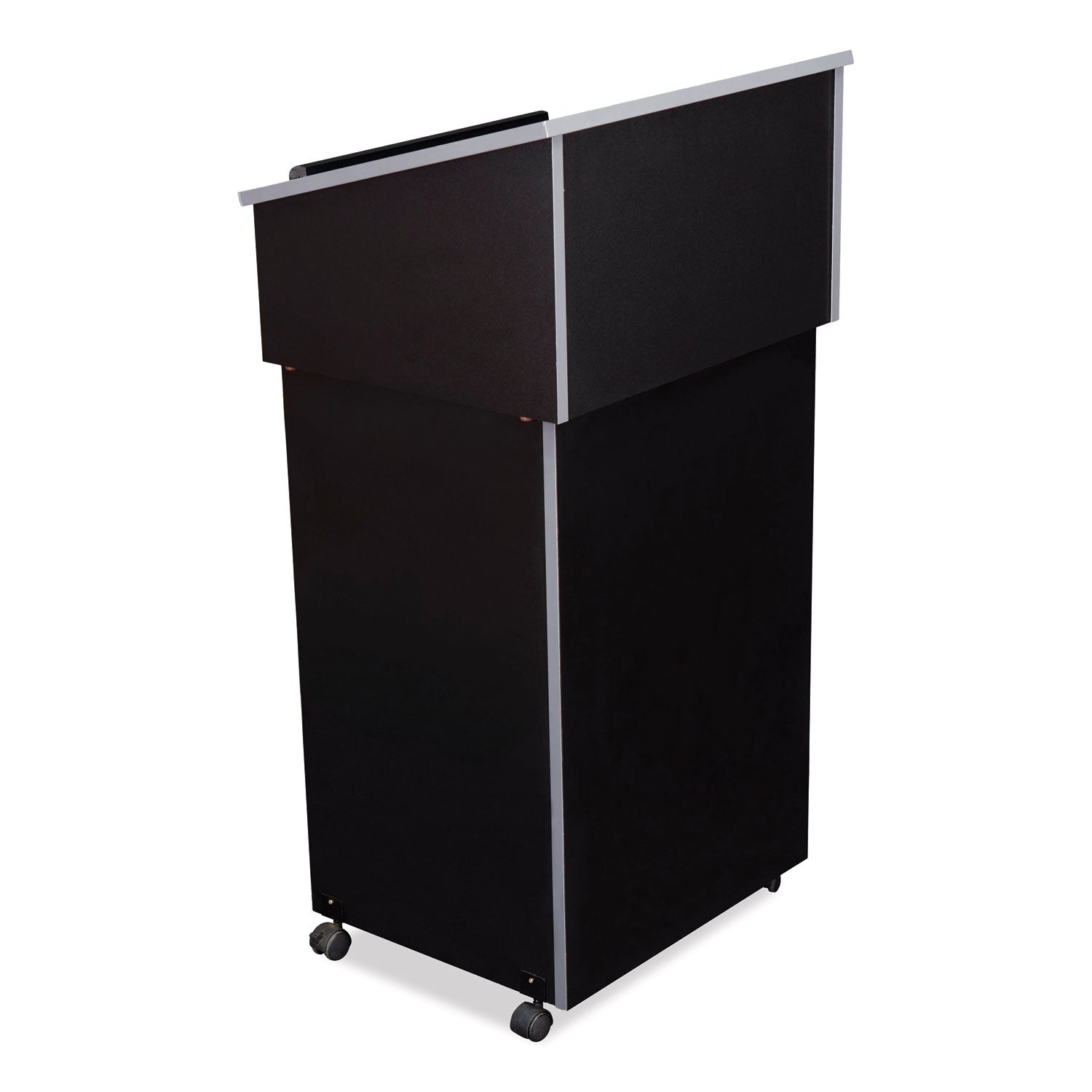 Oklahoma Sound® Tabletop Lectern with AV Cart/Lectern Base, Color: Black