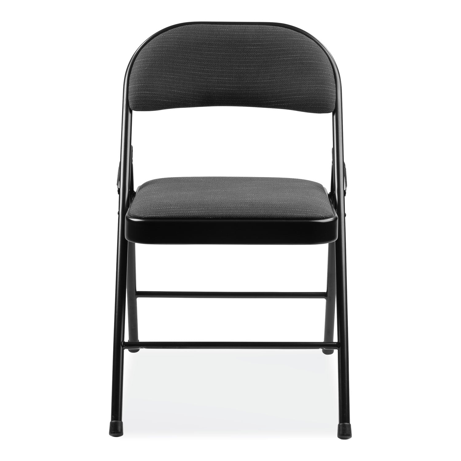Basics by NPS® 900 Series Fabric Padded Steel Folding Chair, Pack of 4, Surface Color: Star Trail Black, Frame Color: Black