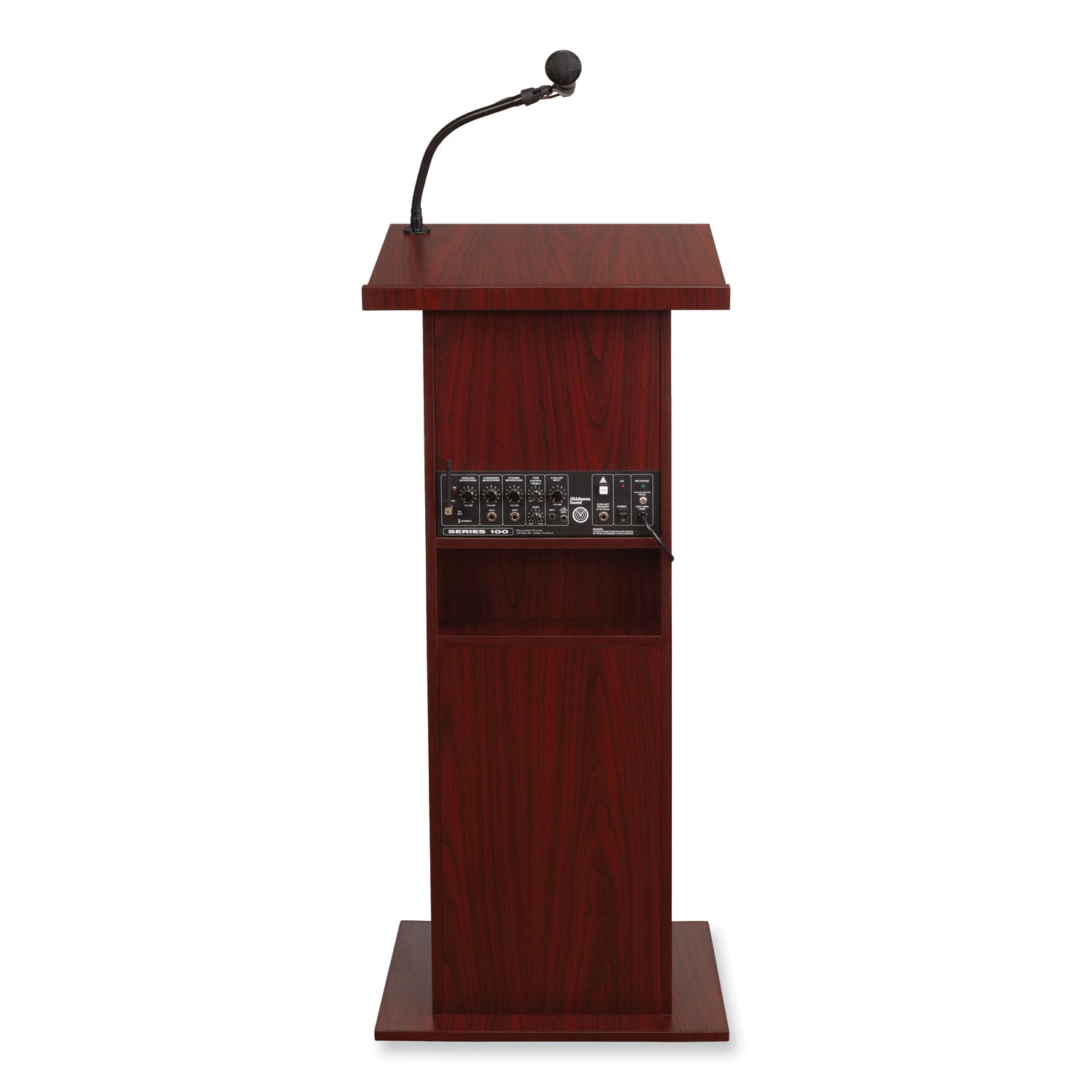 Oklahoma Sound® Power Plus Lectern, Color:  Mahogany