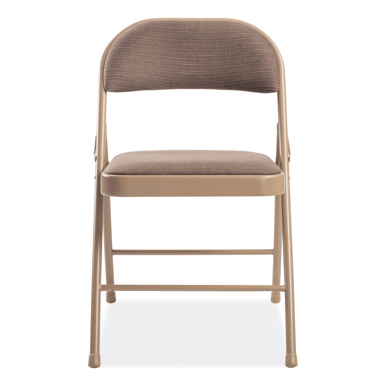 Basics by NPS® 900 Series Fabric Padded Steel Folding Chair, Pack of 4, Surface Color: Star Trail Brown, Frame Color: Brown