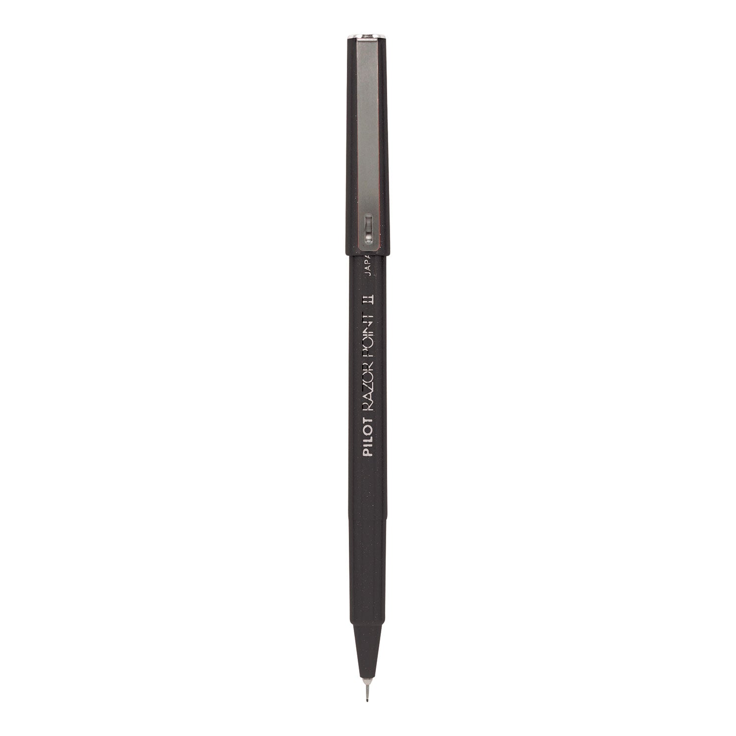 Pilot Marker Pens - 0.3 mm Ultra Fine Pen Point - Black Ink - Black Plastic Barrel - Metal Tip - Writing - 1 Dozen