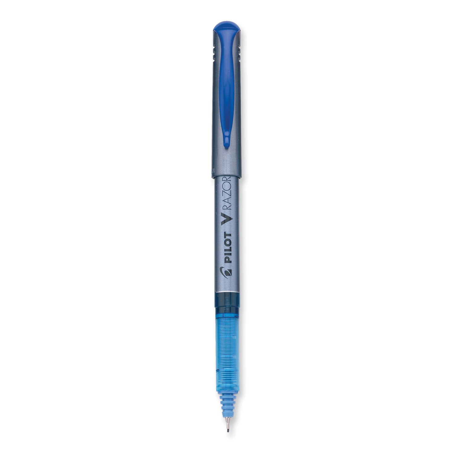 Pilot Marker Pens - 0.5 mm Extra Fine Pen Point - Blue Ink - Clear Plastic, Gray Barrel - Writing - 1 Dozen