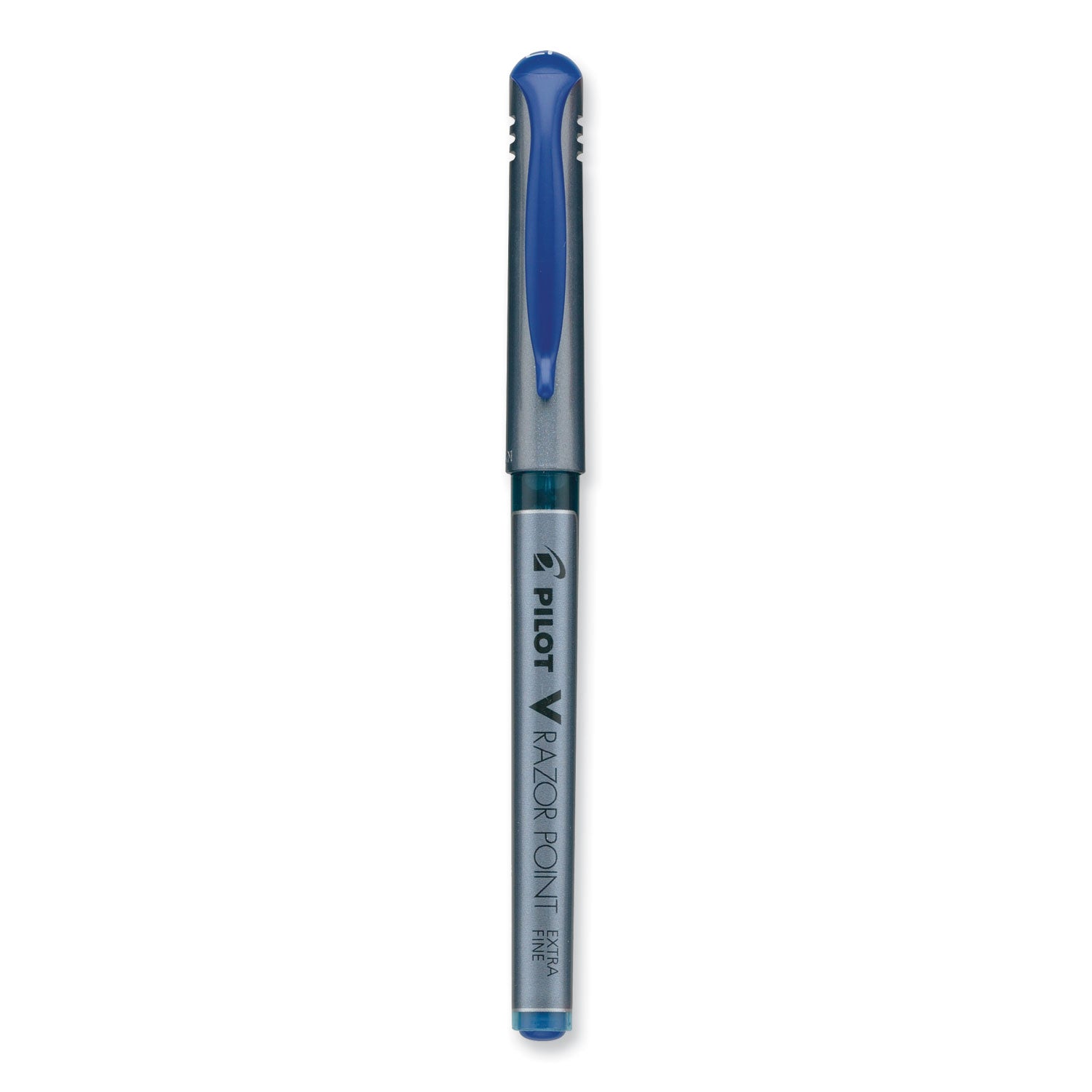 Pilot Marker Pens - 0.5 mm Extra Fine Pen Point - Blue Ink - Clear Plastic, Gray Barrel - Writing - 1 Dozen