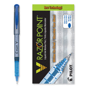 Pilot Marker Pens - 0.5 mm Extra Fine Pen Point - Blue Ink - Clear Plastic, Gray Barrel - Writing - 1 Dozen