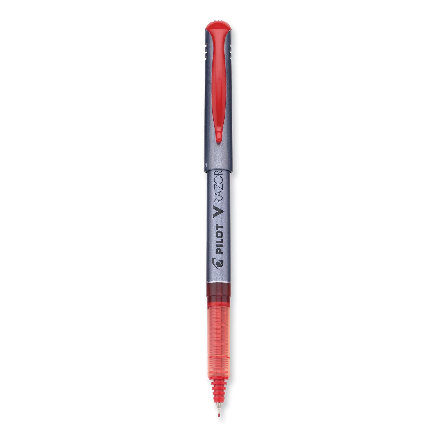 Pilot Marker Pens - 0.5 mm Extra Fine Pen Point - Red Ink - Clear Plastic, Gray Barrel - Writing - 1 Dozen