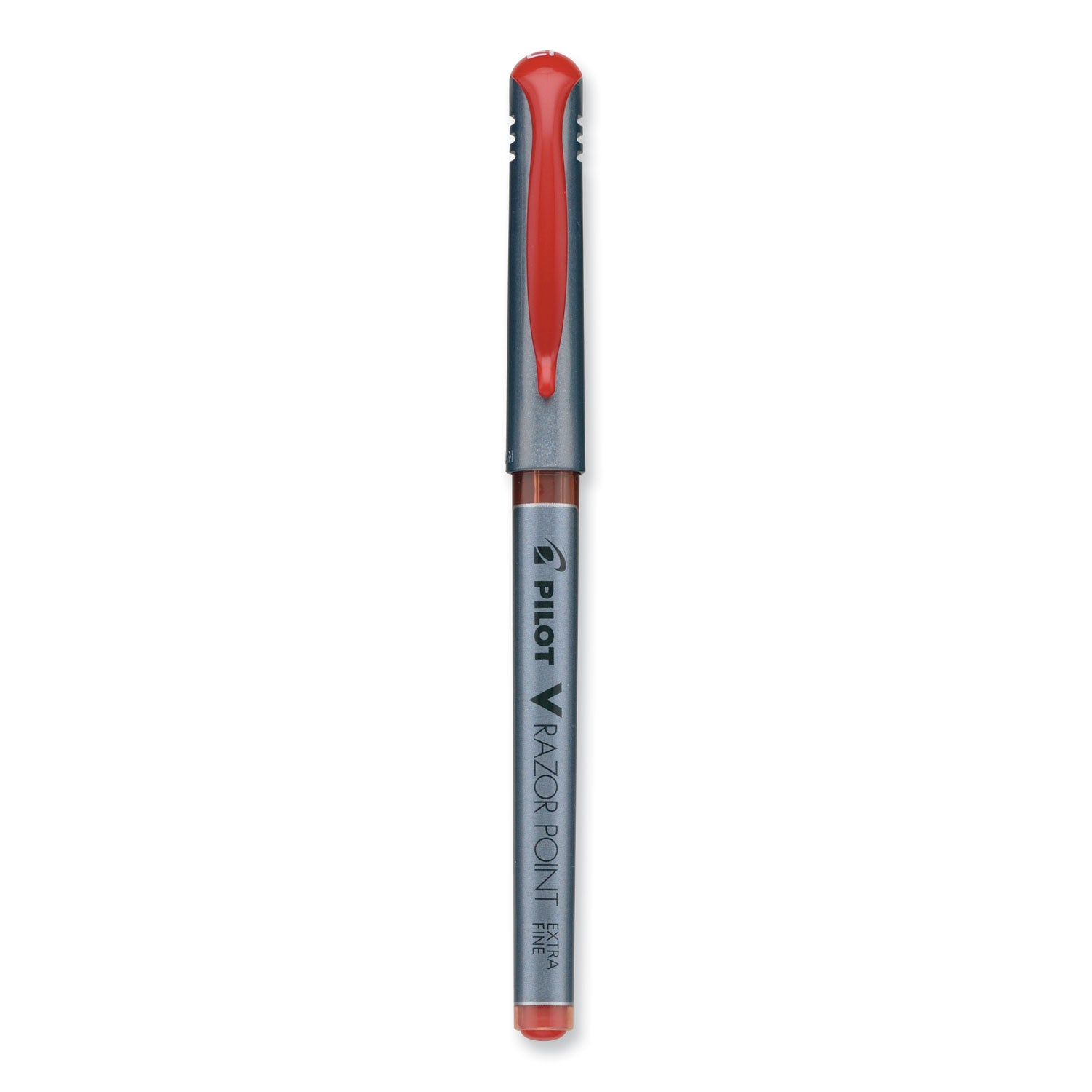 Pilot Marker Pens - 0.5 mm Extra Fine Pen Point - Red Ink - Clear Plastic, Gray Barrel - Writing - 1 Dozen