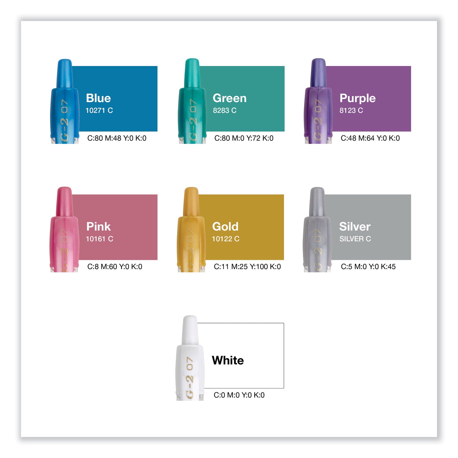 G2 Premium Gel Ink Retractable Pens, 0.7 mm Fine Point, Pink/Blue/Green/Purple Ink, Pigment-Based, 8 Pack