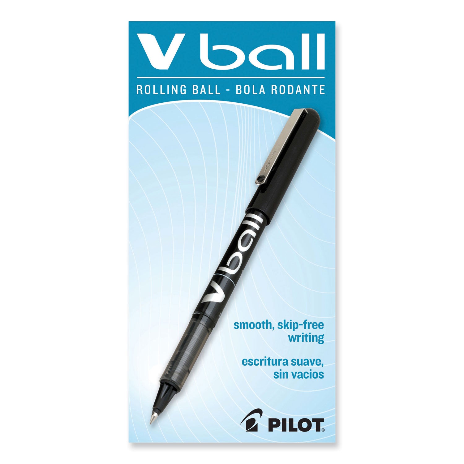 Pilot Vball Liquid Ink Pens - 0.5 mm Fine Pen Point - Black Ink - Black Barrel - 1 Dozen