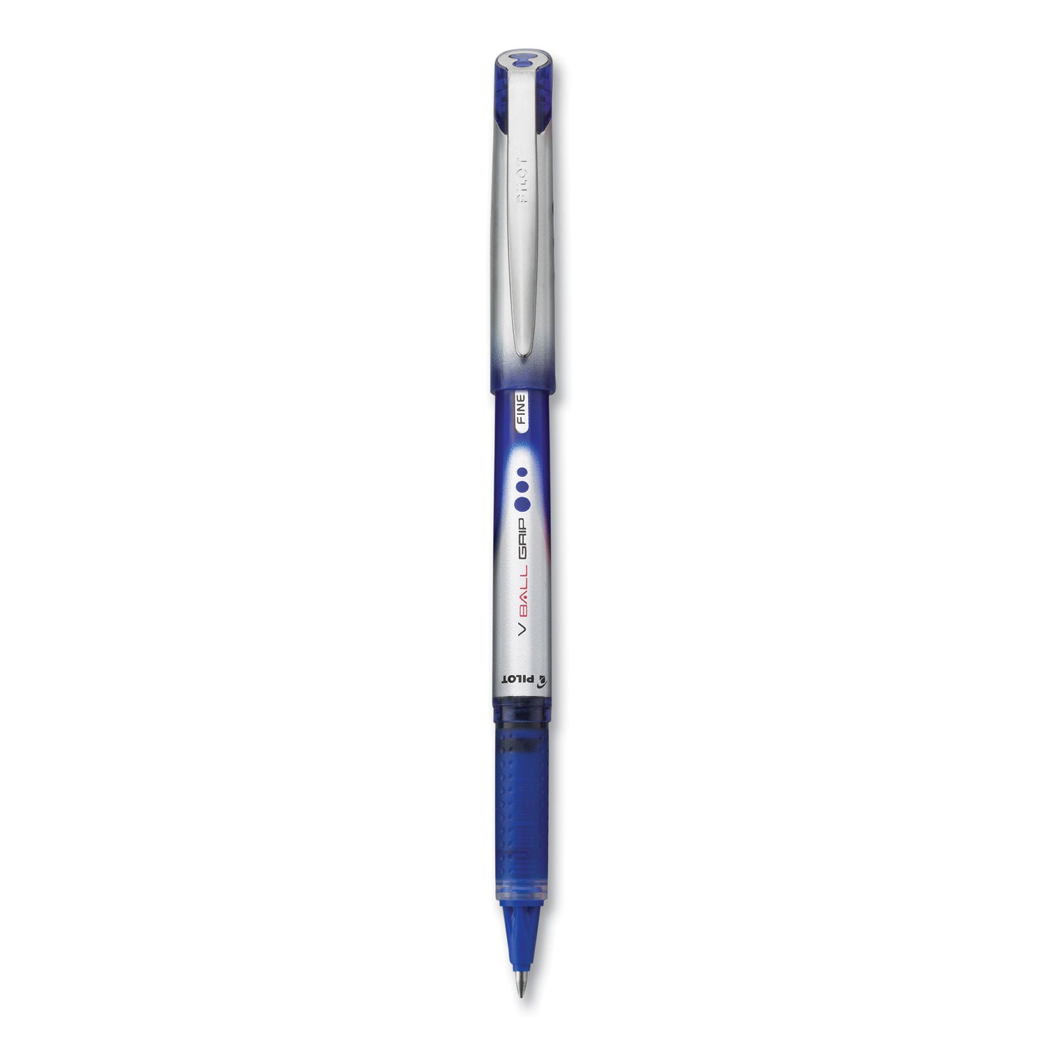 Pilot Vball Grip Liquid Ink Rollerball Pens - 0.7 mm Fine Pen Point - Blue Ink - 1 Dozen