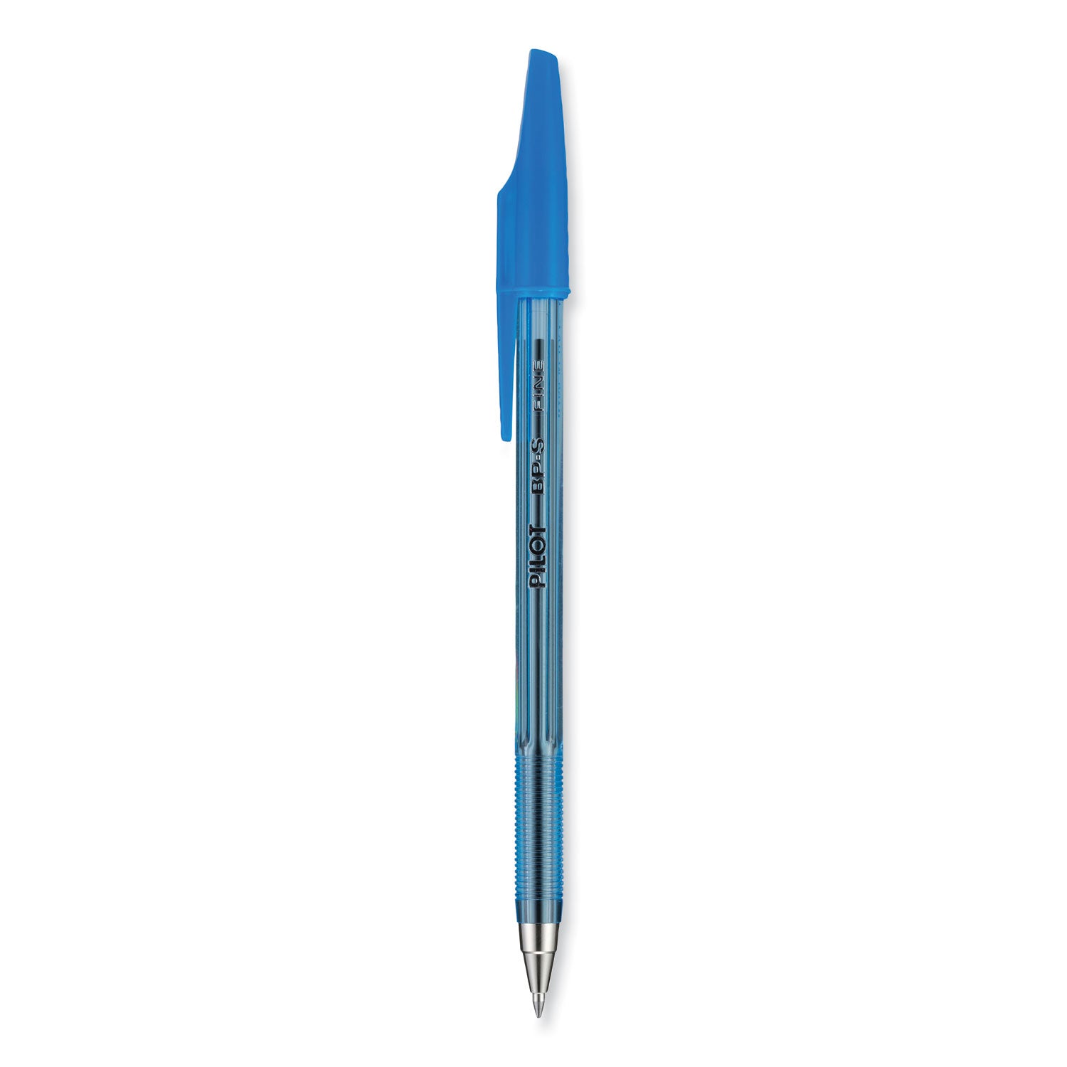 Pilot Better BP-S Ball Stick Pens - 0.7 mm Fine Pen Point - Refillable - Blue Ink - Crystal, Clear Barrel - Stainless Steel Tip - 1 Dozen