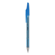 Pilot Better BP-S Ball Stick Pens - 0.7 mm Fine Pen Point - Refillable - Blue Ink - Crystal, Clear Barrel - Stainless Steel Tip - 1 Dozen
