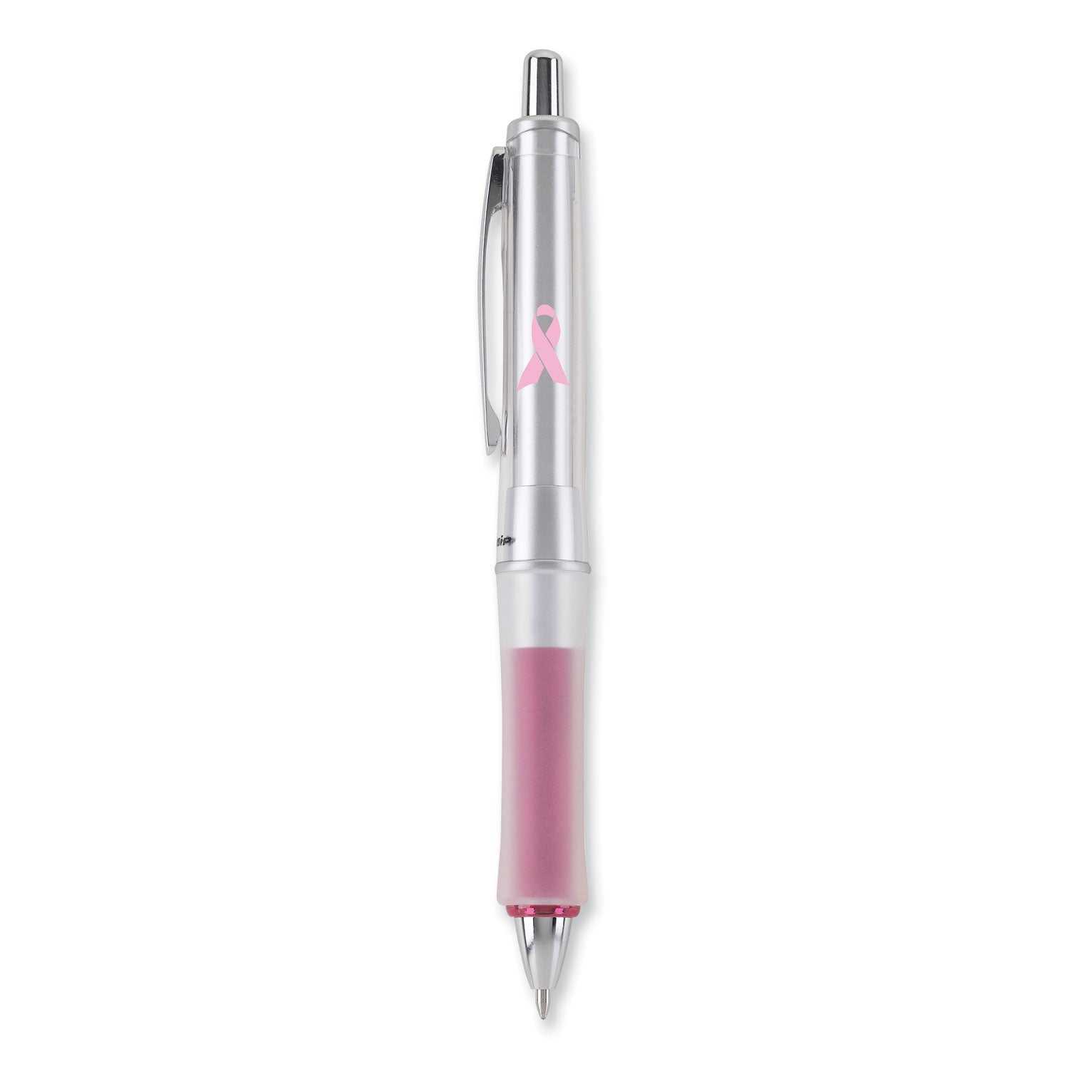 1 mm Medium Pen Point - Refillable - Retractable - Black Ink - Pink Barrel - 1 Each
