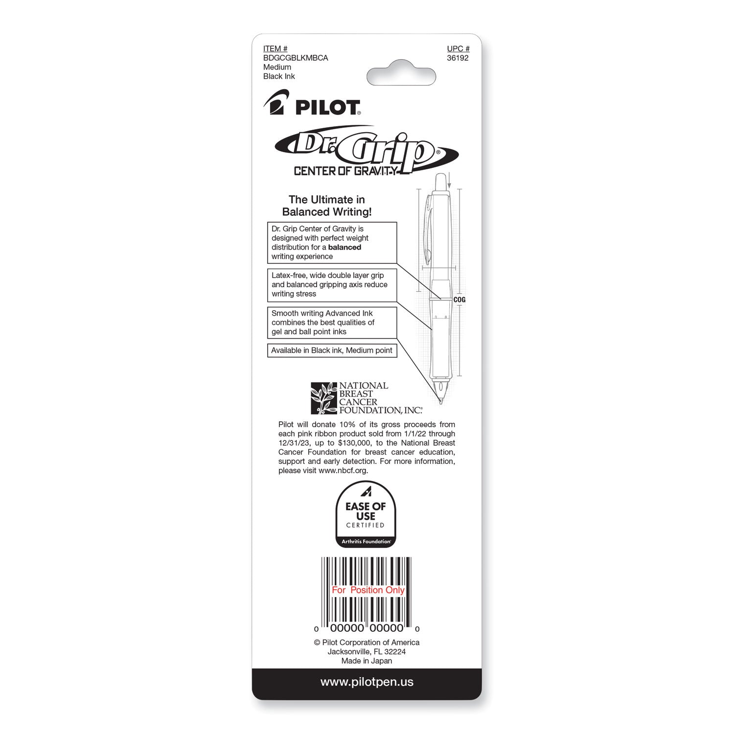 1 mm Medium Pen Point - Refillable - Retractable - Black Ink - Pink Barrel - 1 Each