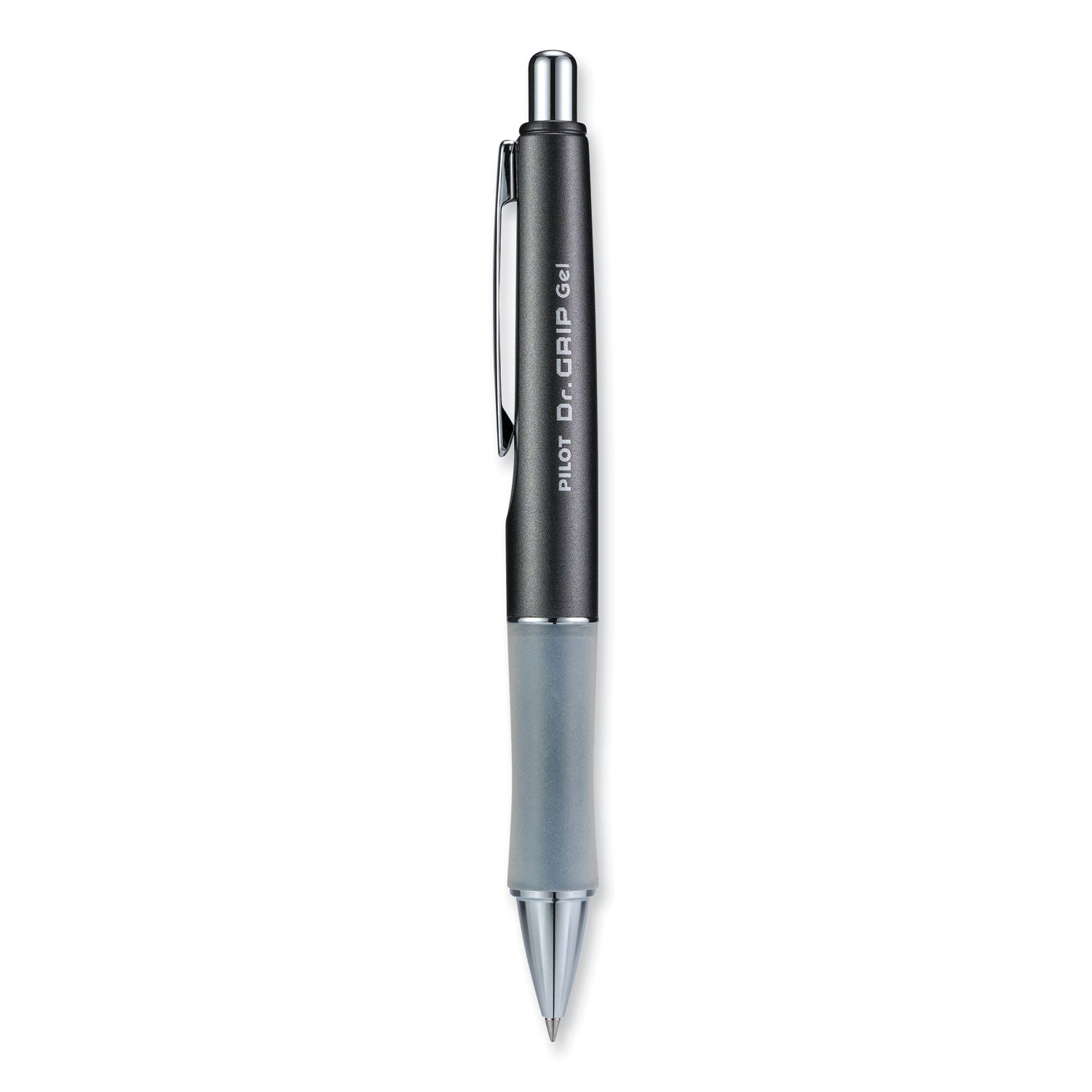 Pilot Dr. Grip Retractable Gel Rollerball Pens - 0.7 mm Fine Pen Point - Refillable - Retractable - Black Ink - Gel-based - Charcoal Gray Barrel - 1 Each