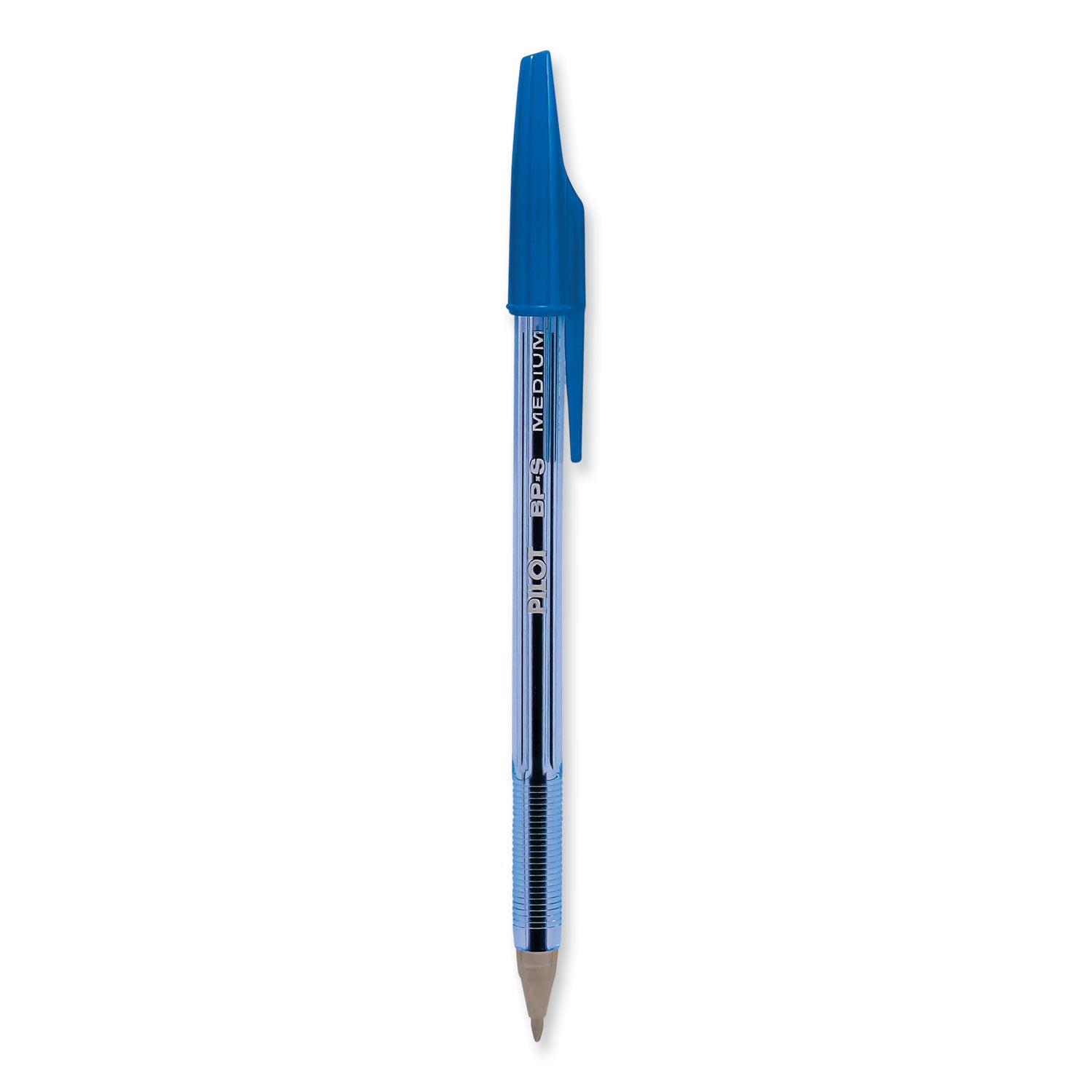 Pilot Better BP-S Ball Stick Pens - 1 mm Medium Pen Point - Refillable - Blue Ink - Crystal, Clear Barrel - Stainless Steel Tip - 1 Dozen