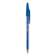 Pilot Better BP-S Ball Stick Pens - 1 mm Medium Pen Point - Refillable - Blue Ink - Crystal, Clear Barrel - Stainless Steel Tip - 1 Dozen