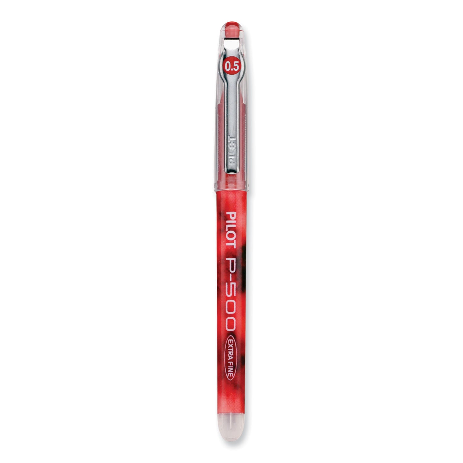 Pilot Precise P-500 Precision Point Extra-Fine Capped Gel Rolling Ball Pens - 0.5 mm Extra Fine Needle Pen Point - Red Ink - Gel-based - Red Barrel - 1 Dozen