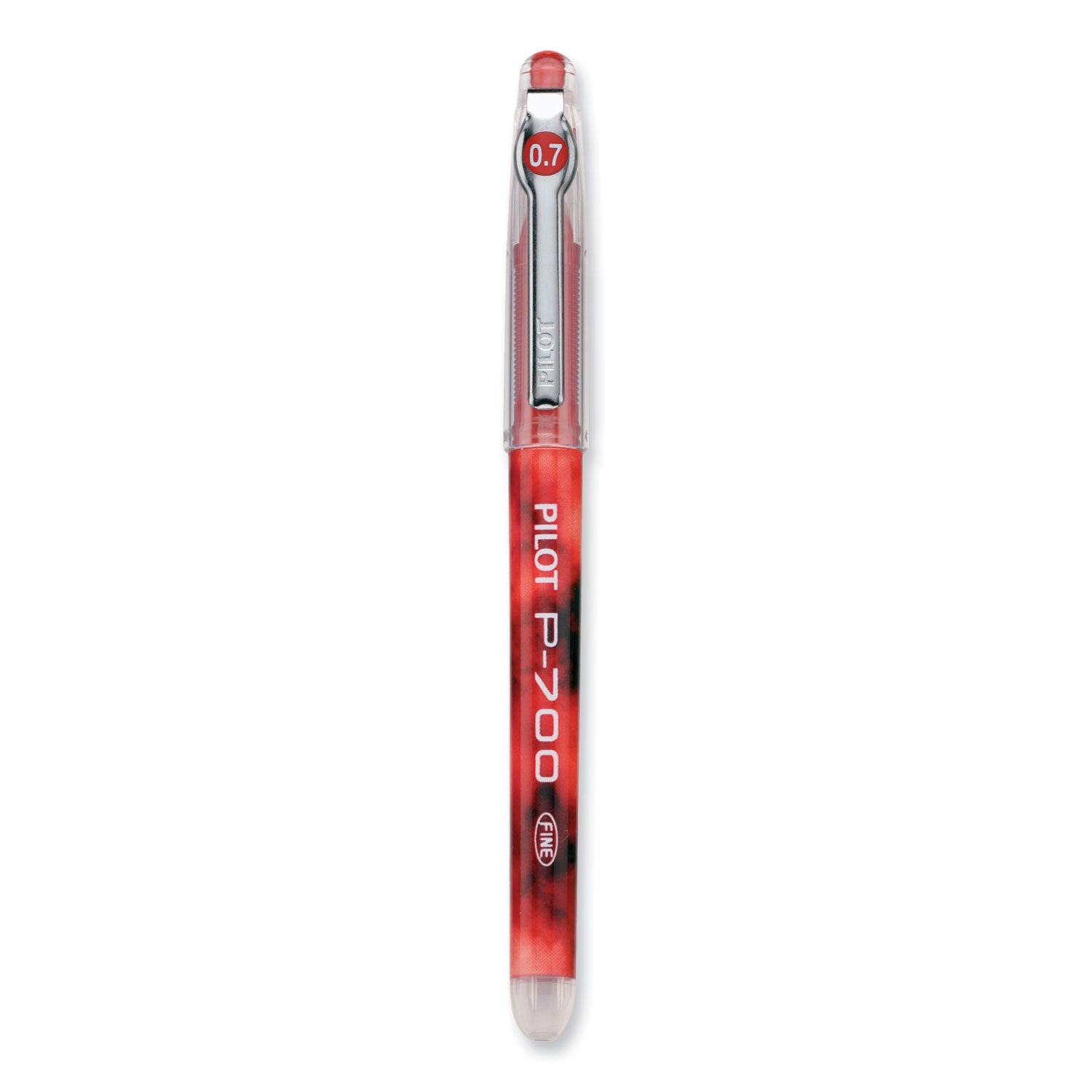Pilot Precise P-700 Precision Point Fine Capped Gel Rolling Ball Pens - 0.7 mm Fine Pen Point - Red Ink - Gel-based - Red Barrel - 1 Dozen