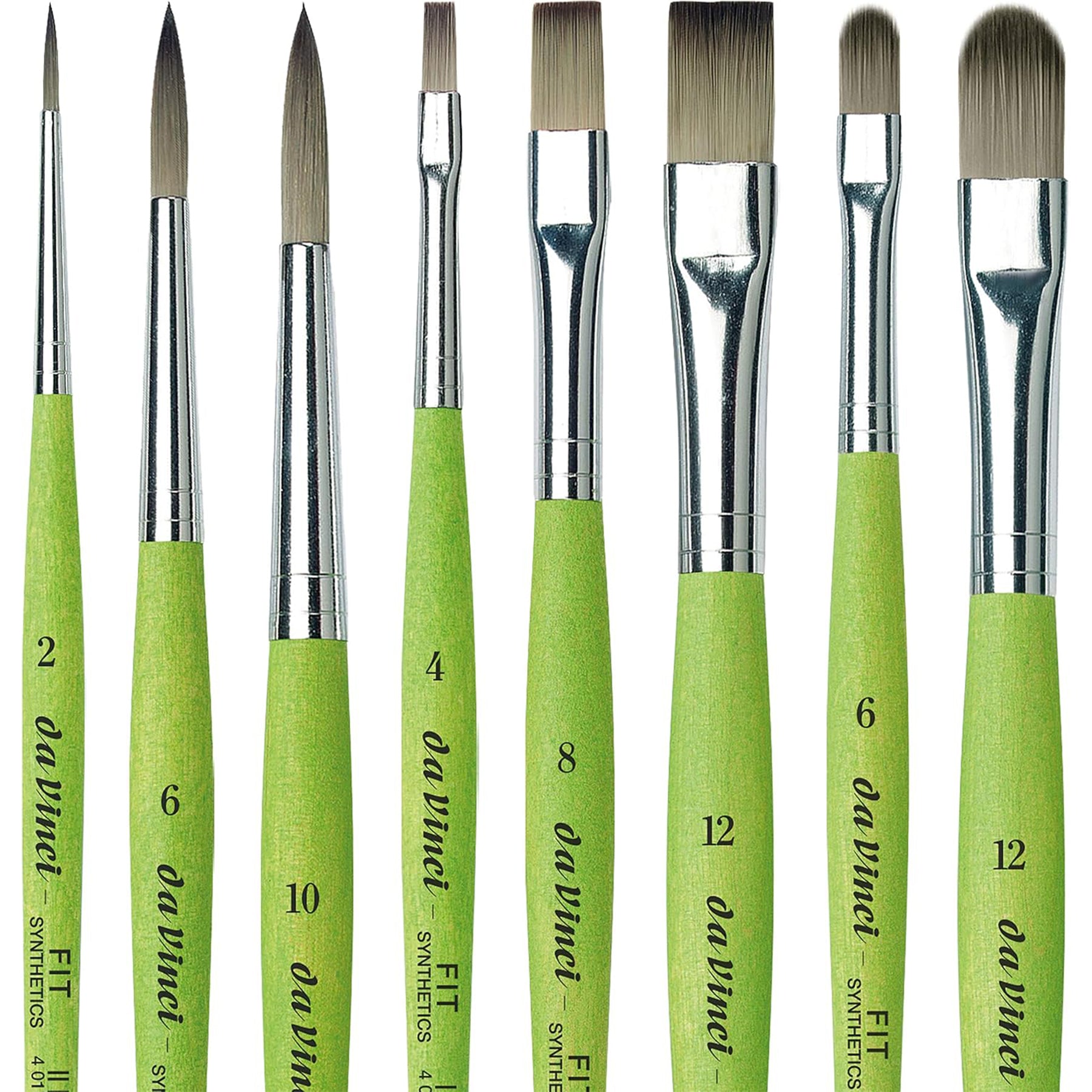 FIT Synthetics Student Brush, Synthetic, Tempera, Assorted, 8 Brush Set in Bamboo Mat