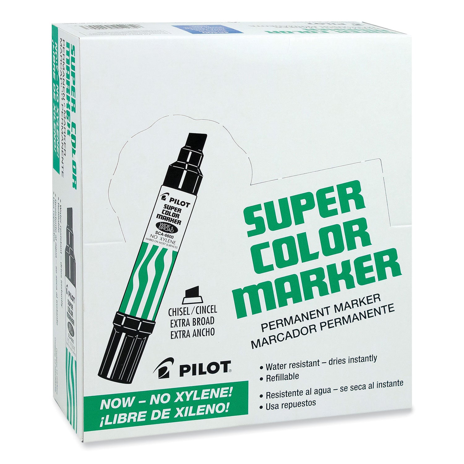 Pilot Super Color Jumbo Refillable Marker - 10 mm Jumbo Chisel Marker Point - Refillable - Blue Ink - 1 Each