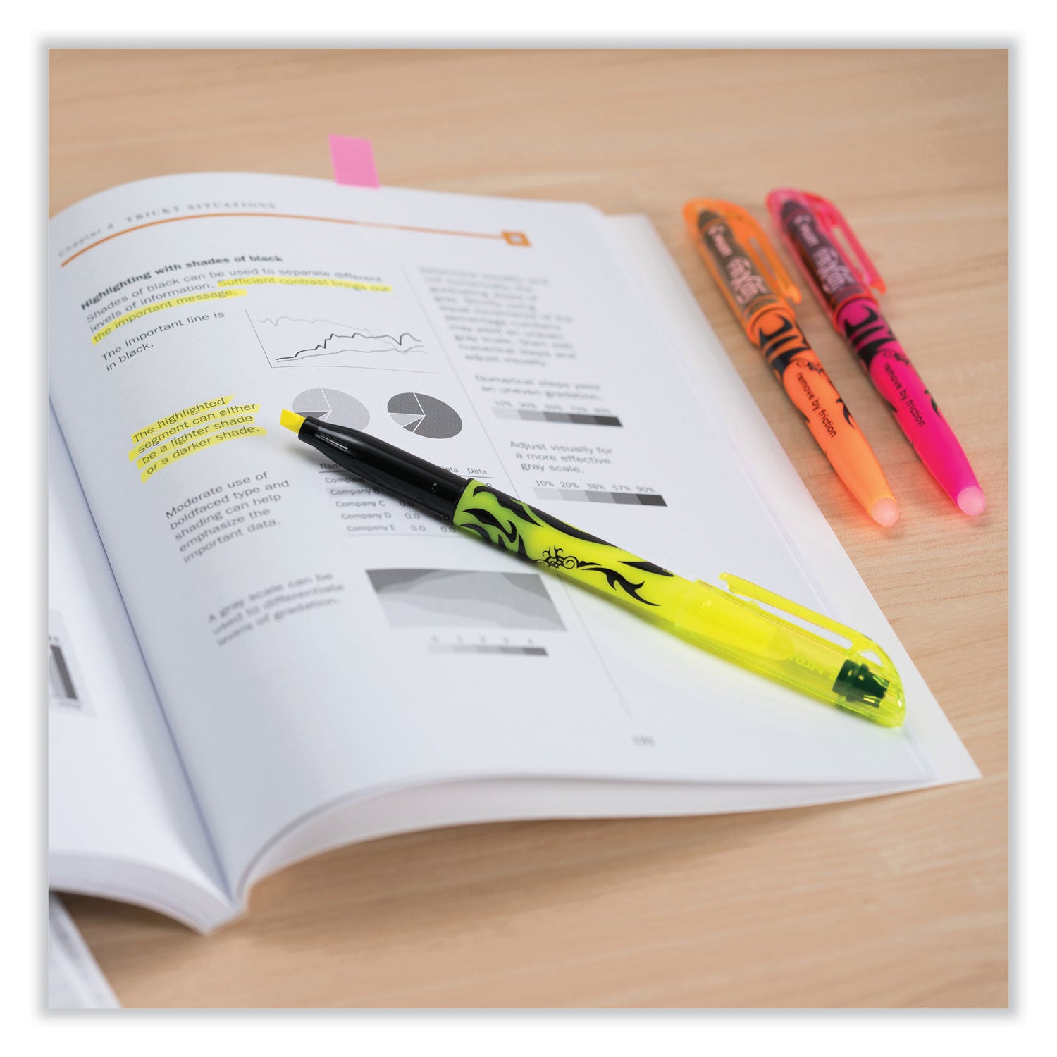 FriXion Highlighters - Erasable - Fluorescent Yellow Ink - Multipurpose - 1 Dozen