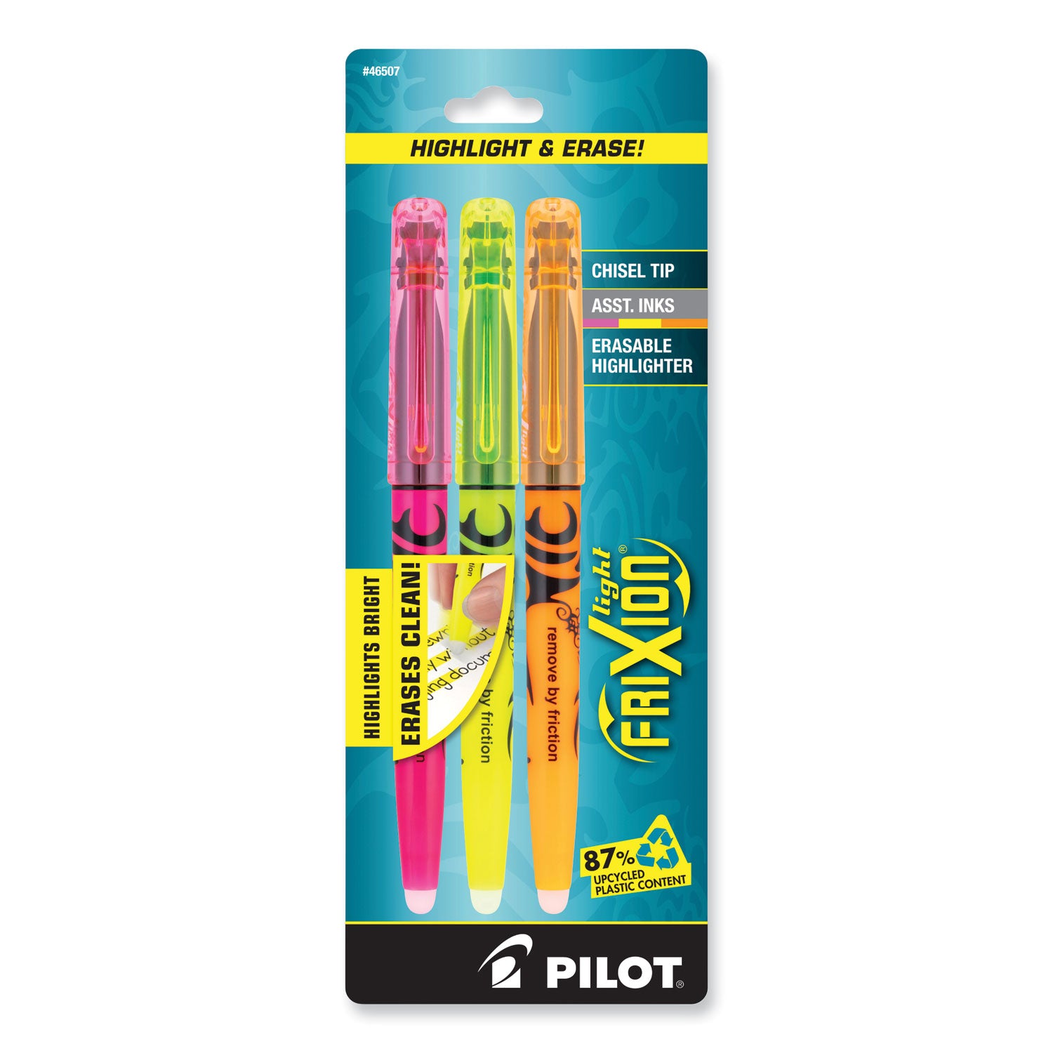 FriXion Highlighters - Chisel Marker Point - Erasable - Assorted Ink - Multipurpose - 3 / Set