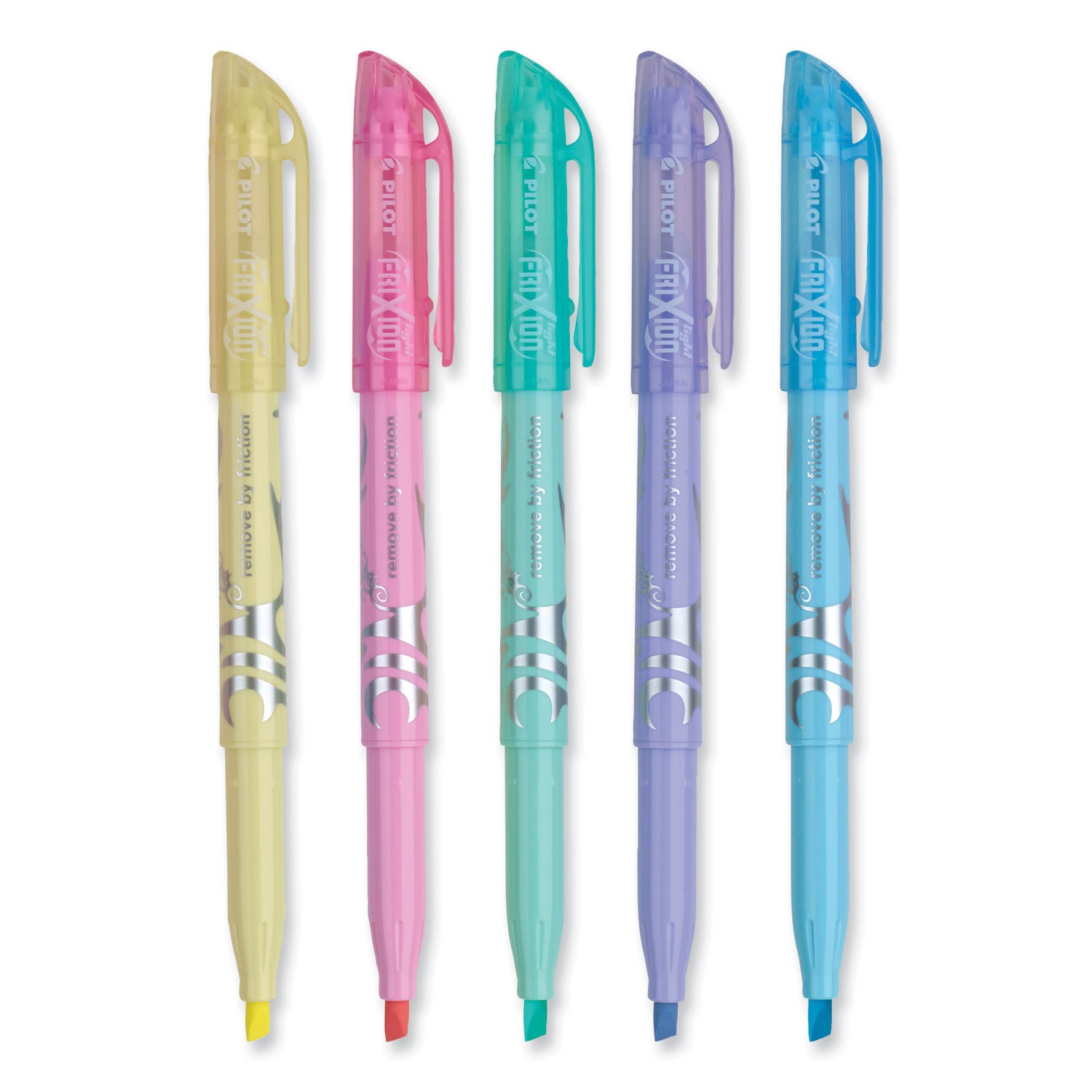FriXion Highlighters, Chisel Tip, Erasable, Yellow/Pink/Green/Purple/Blue Ink, 5 Pack