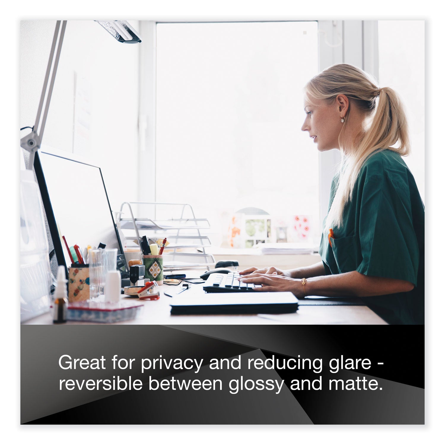 3M Privacy Screen Filter Black - For 23" Widescreen LCD Monitor - 16:9 - Scratch Resistant, Fingerprint Resistant - Anti-glare - 1