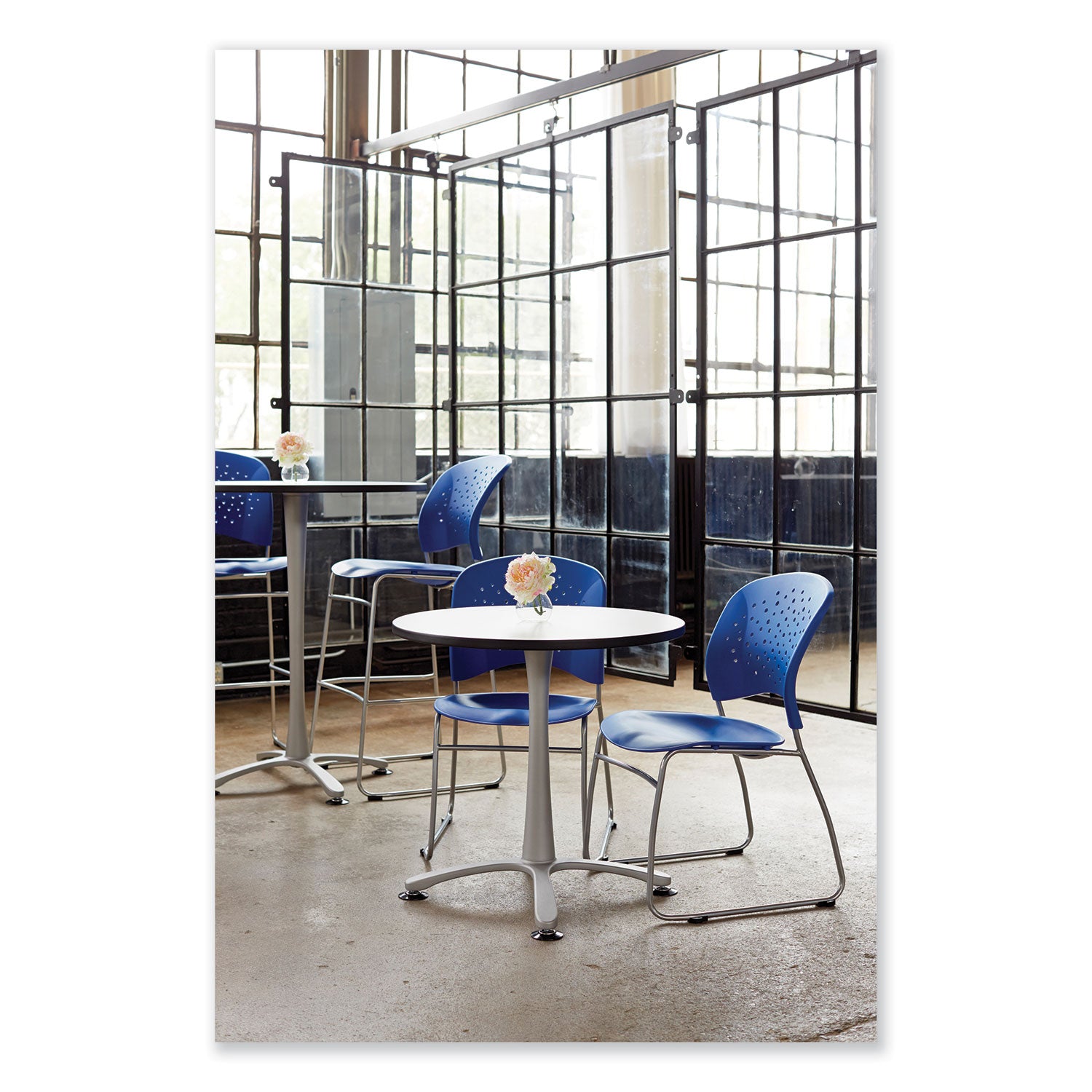 Reve Sled Chair Rd Back Blu 2E