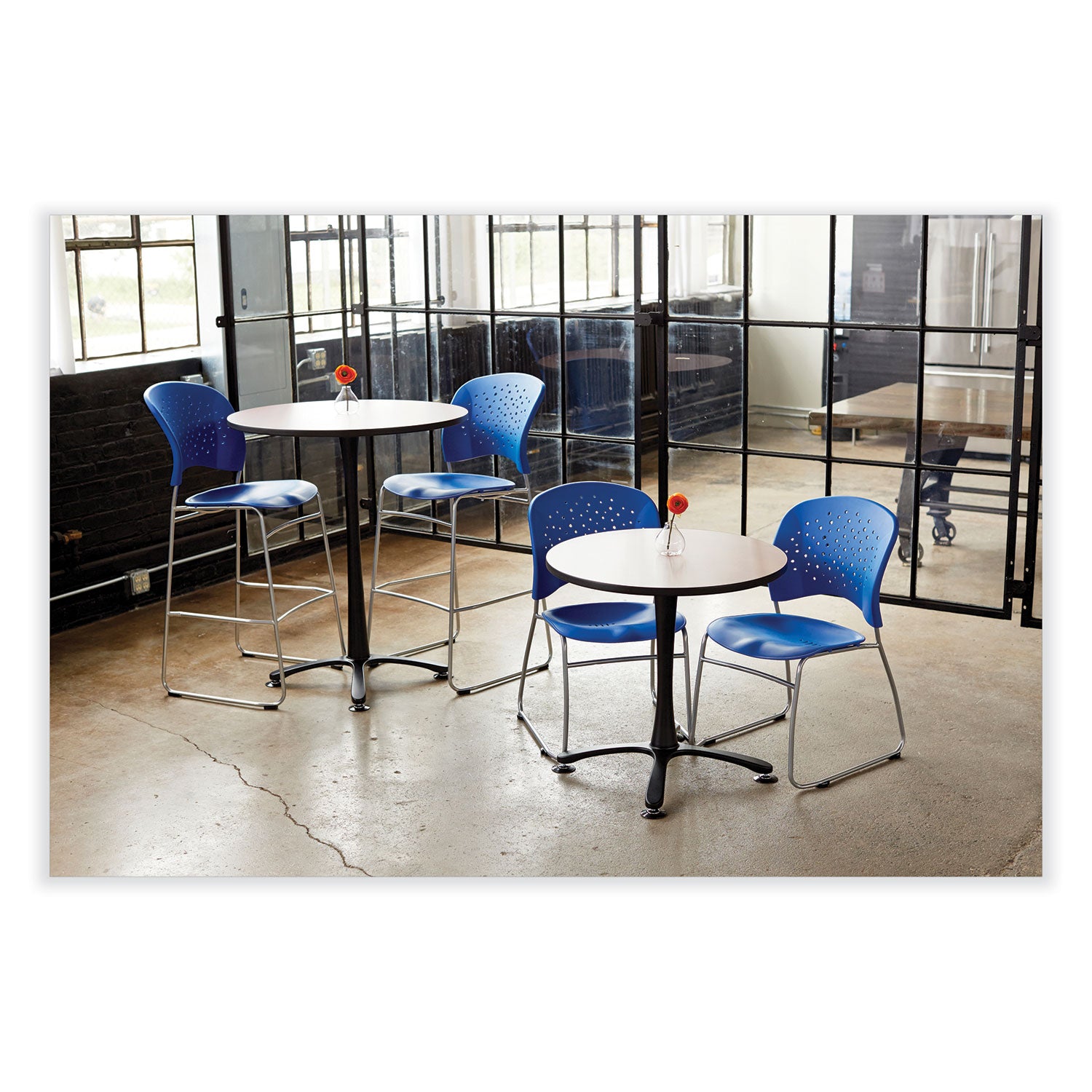 Reve Sled Chair Rd Back Blu 2E
