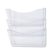 Unbreakable Wall Files, 3 Sections, A4/Letter Size, 13.75" x 3.13" x 29.38", Clear
