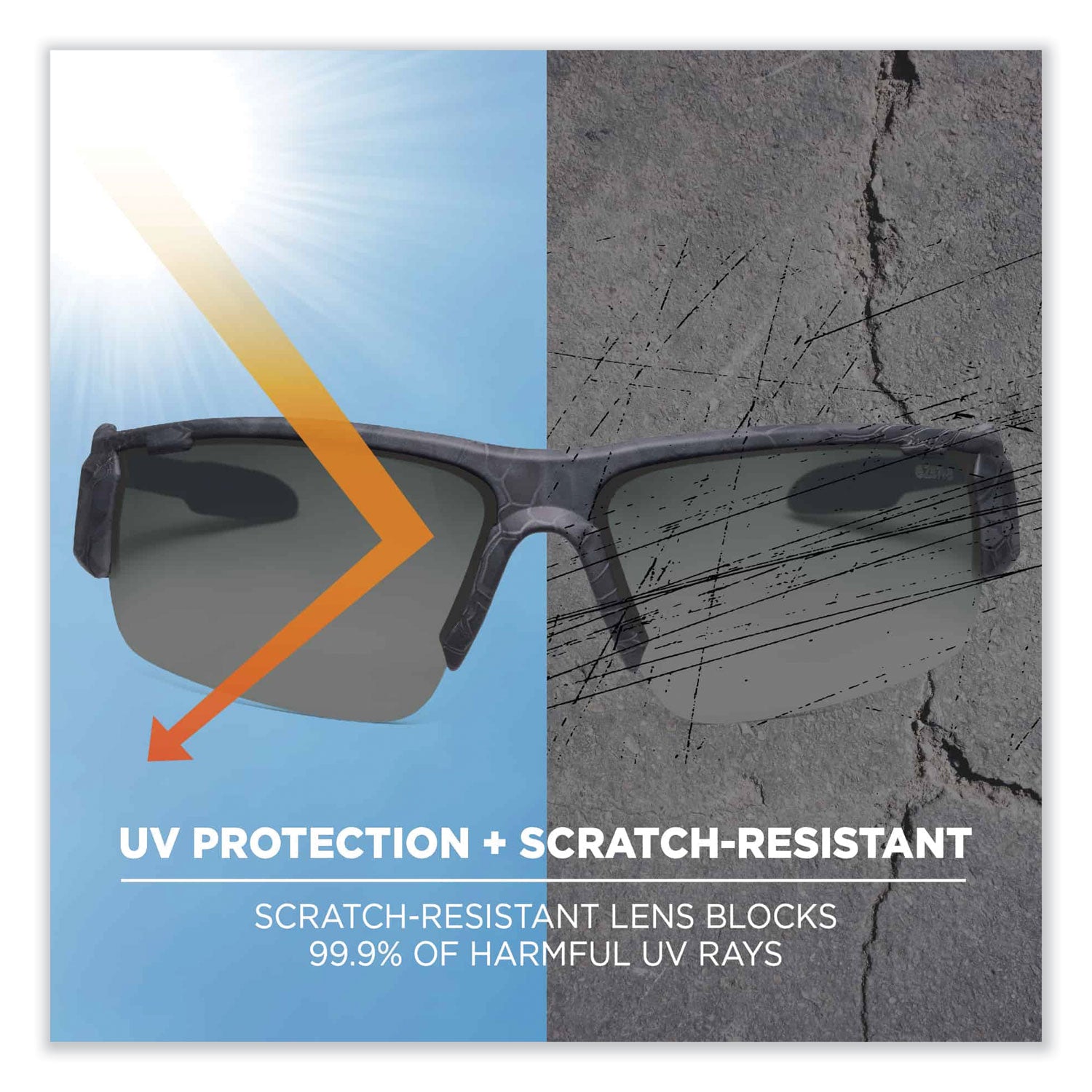 Ergodyne Dagr AF Smoke Safety Glasses, Kryptek Highlander Frame, Smoke Lens, Scratch & Impact Resistant, Anti-fog, Non-slip, 1 Each