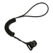 Ergodyne 3158 Coil Tool Lanyard with Clamp - 2lbs / 0.9kg - Adjustable - 2 lb Load Capacity - Clamp Attachment - 1.5" Height x 2" Width x 48" Length - Black - Plastic, Fabric - 6 / Carton
