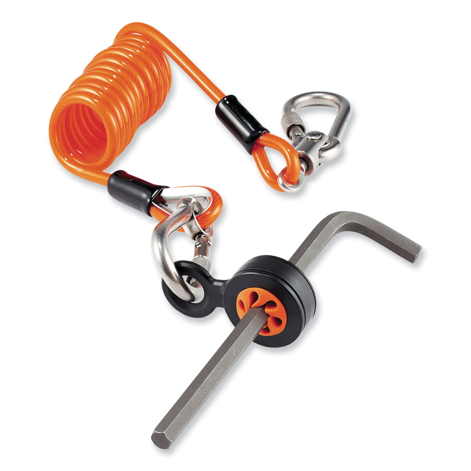 5 lb Load Capacity - Standard - Carabiner Attachment - 11" Height x 2" Width x 48" Length - Orange - Stainless Steel, Polyurethane - 6 / Carton